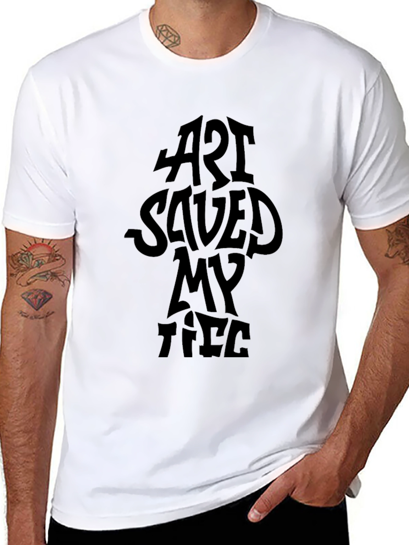 Art Saved My Life Graphic Tee - Black