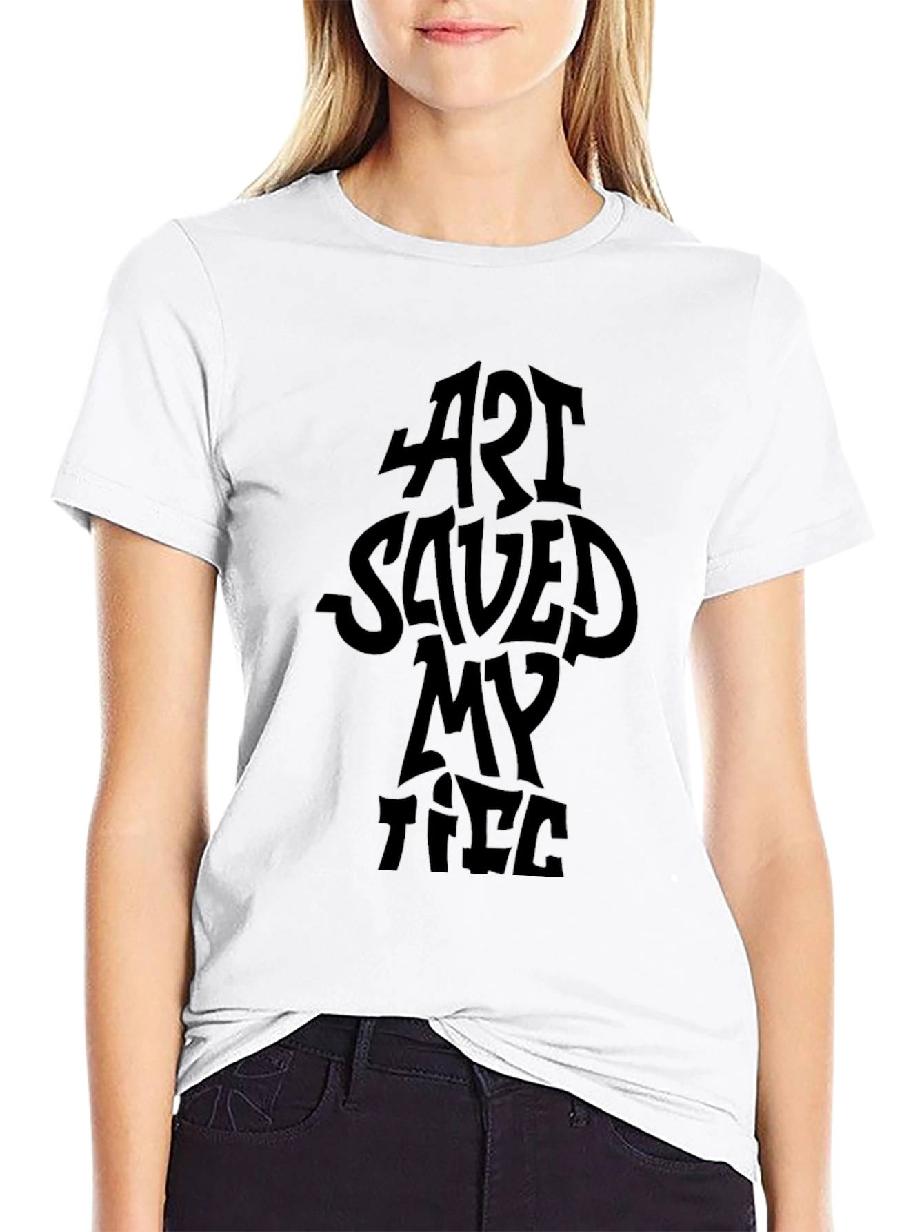 Art Saved My Life Graphic Tee - Black
