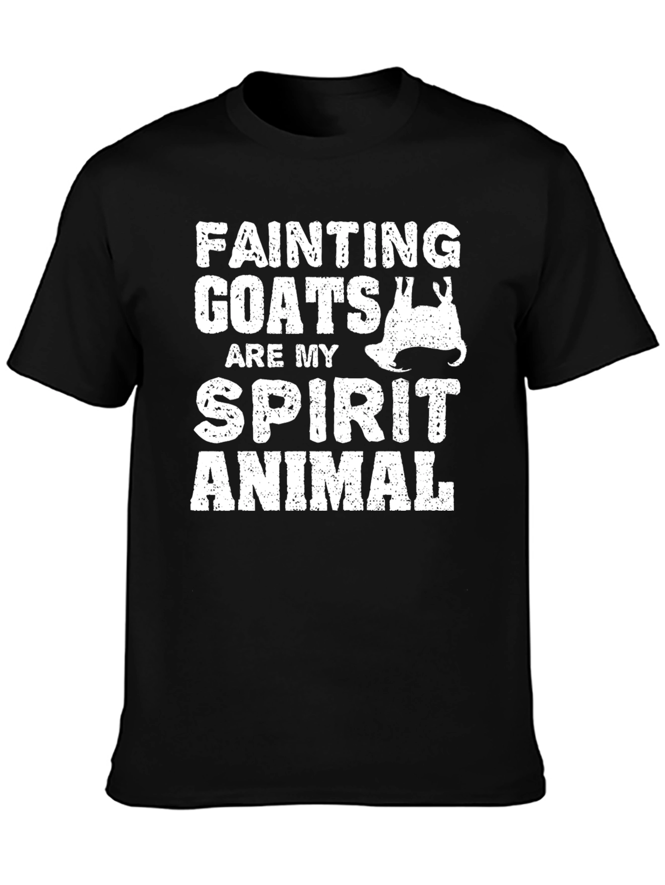 Fainting Goats Are My Spirit Animal Black T-Shirt