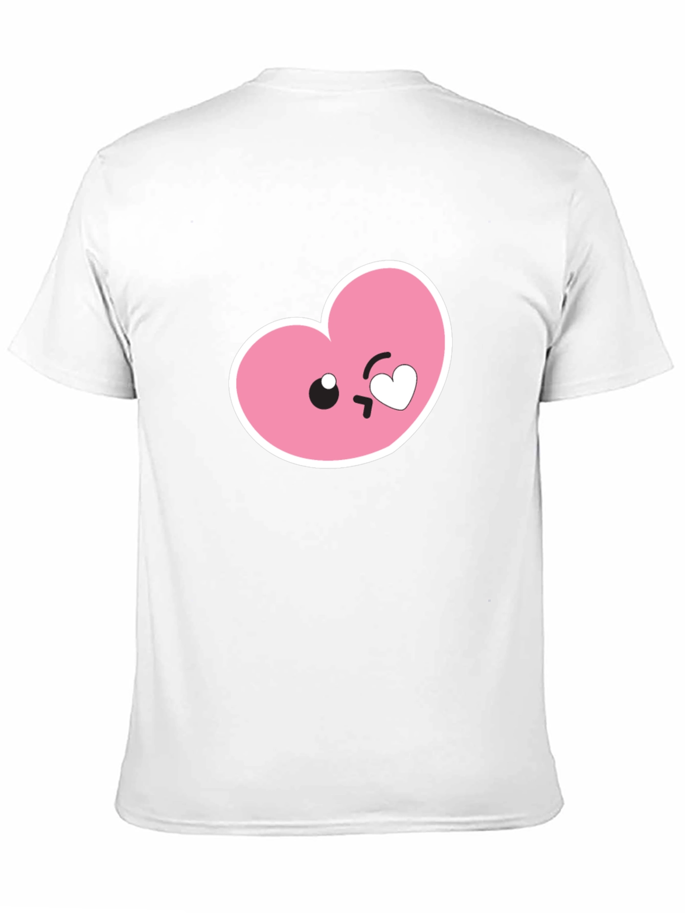 Cute Heart Emoji Graphic Black T-Shirt