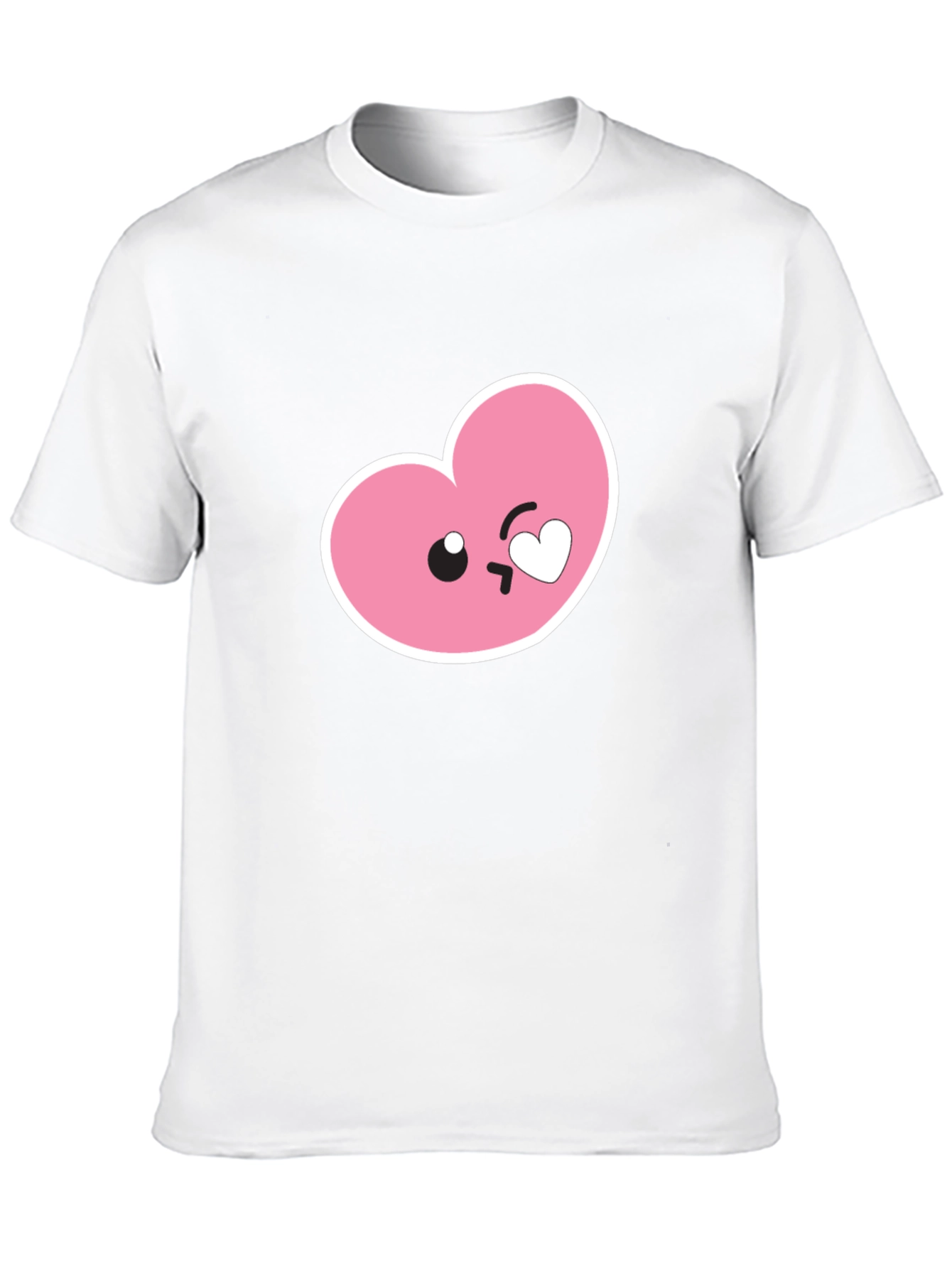 Cute Heart Emoji Graphic Black T-Shirt
