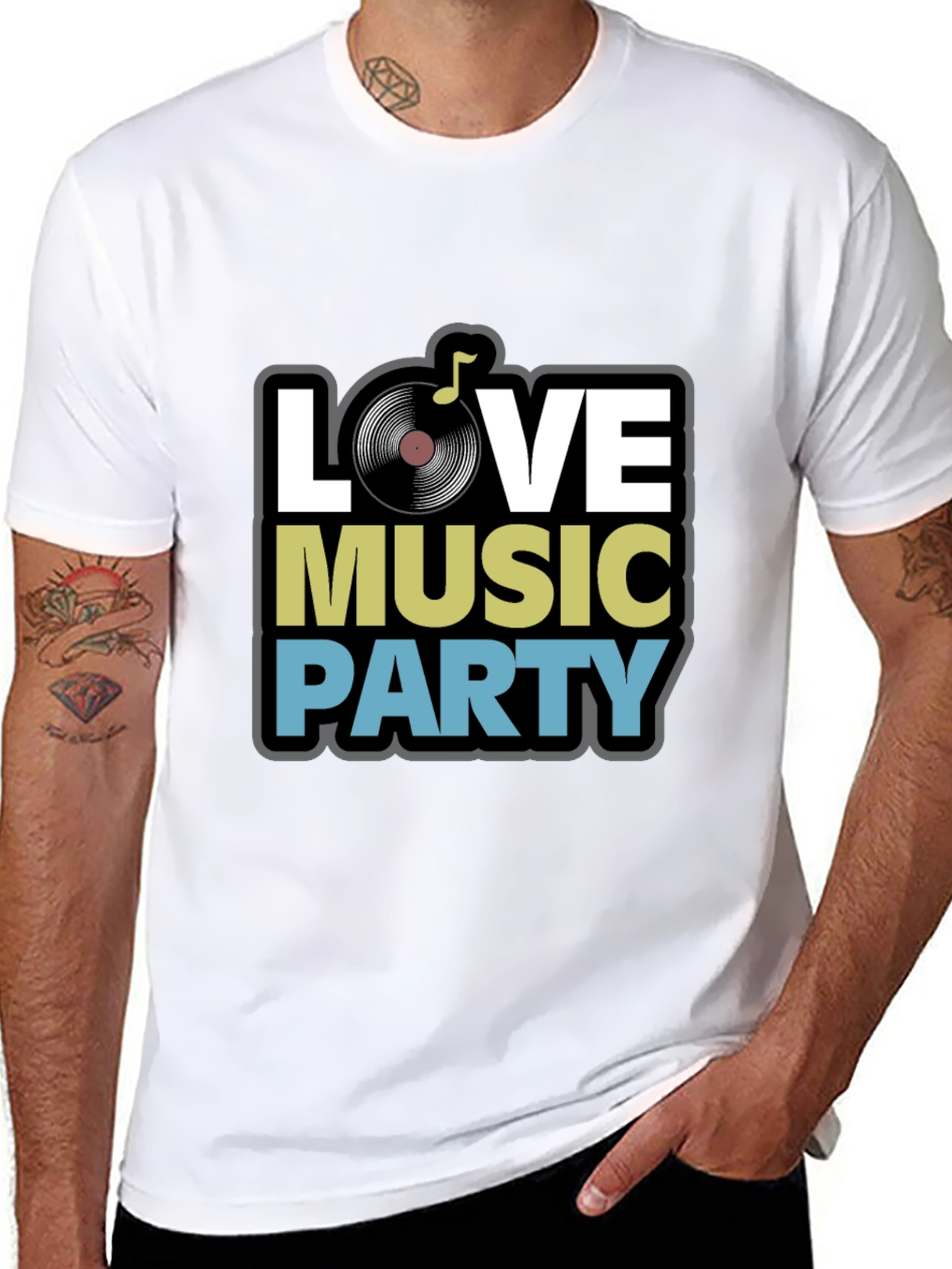 Love Music Party Black T-Shirt