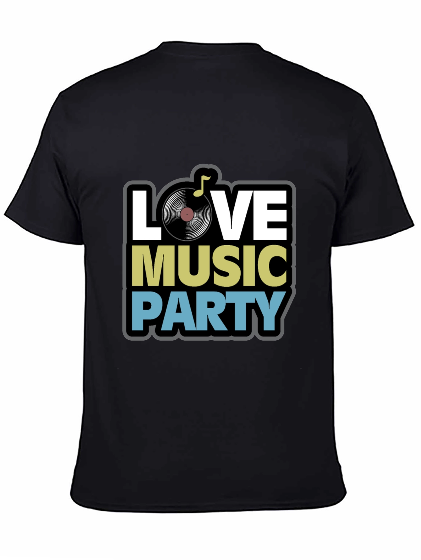 Love Music Party Black T-Shirt