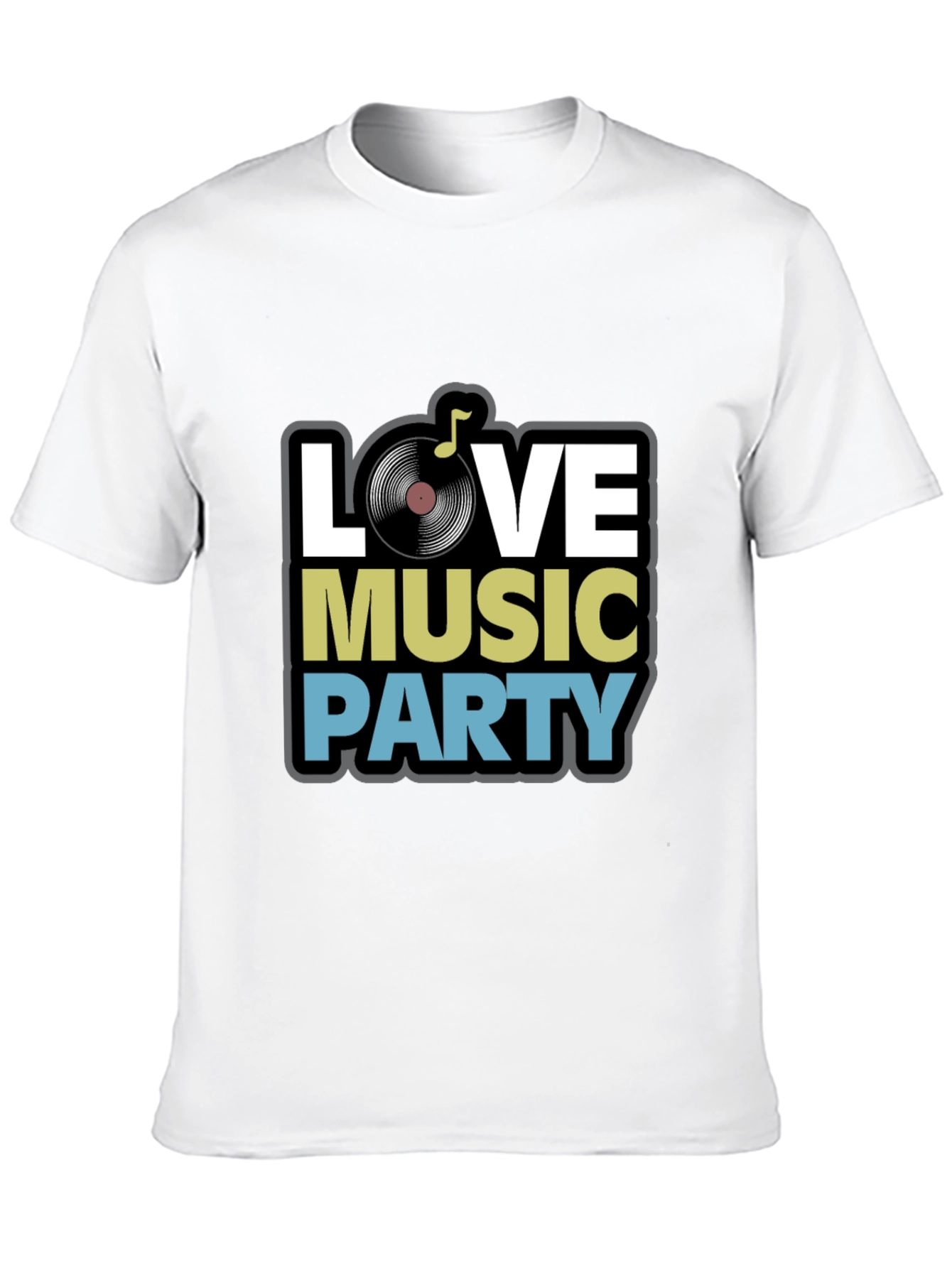 Love Music Party Black T-Shirt