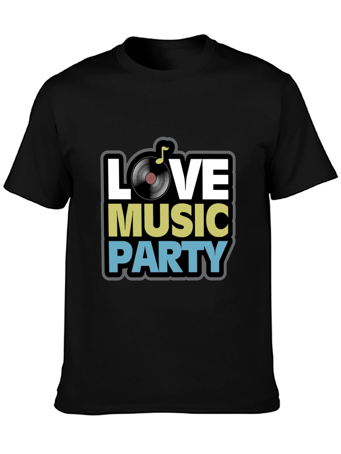 Love Music Party Black T-Shirt