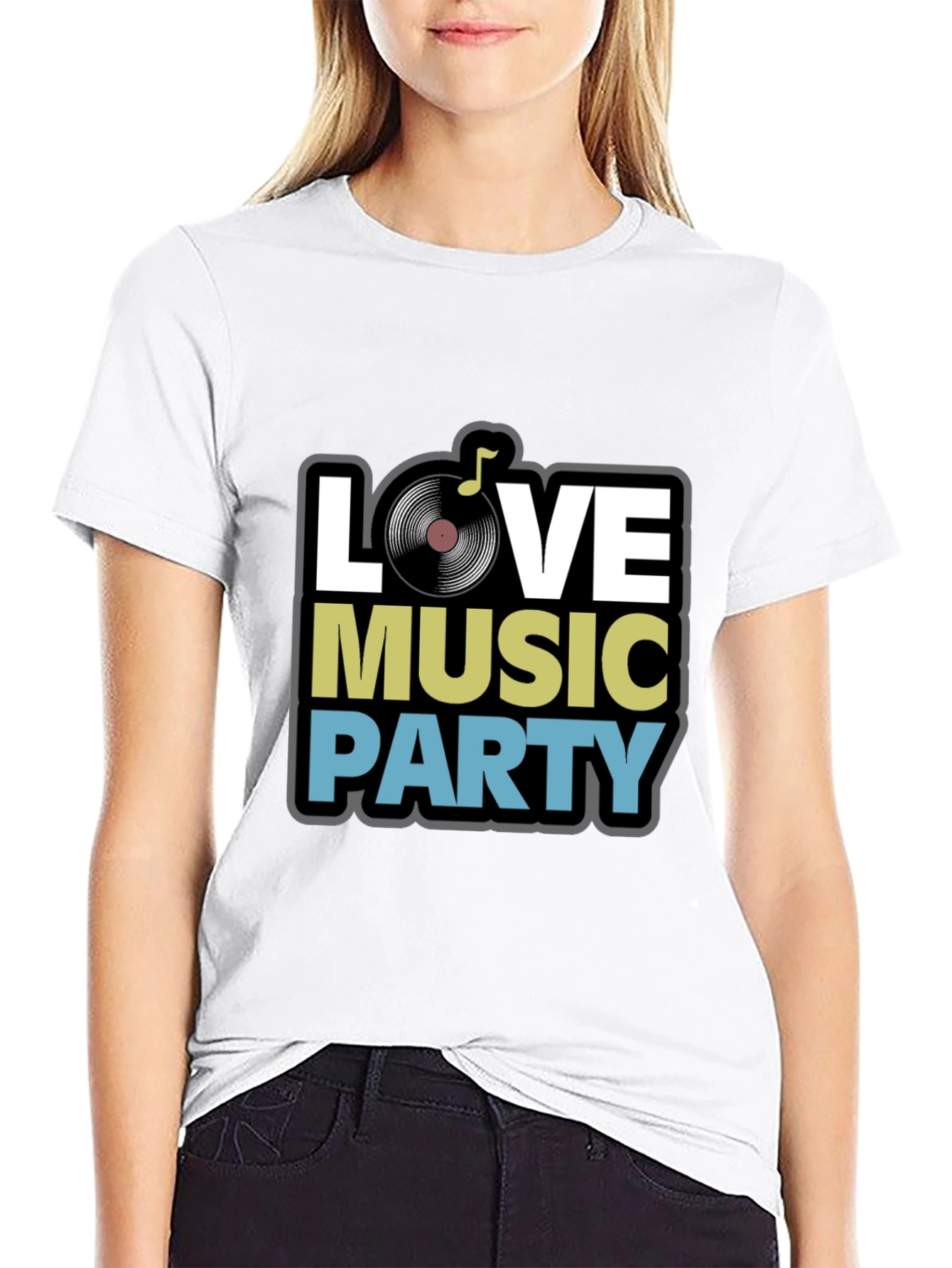 Love Music Party Black T-Shirt