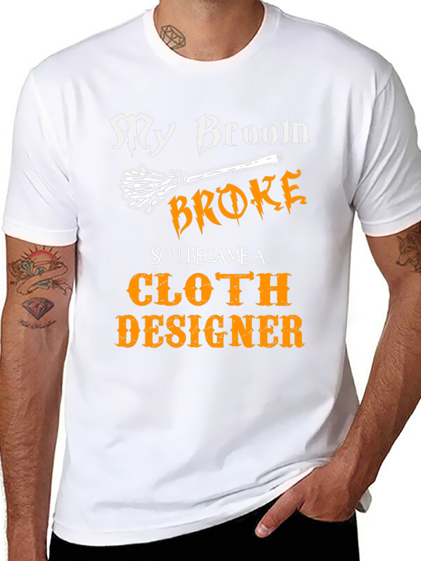 My Broom Broke Cloth Designer Tee