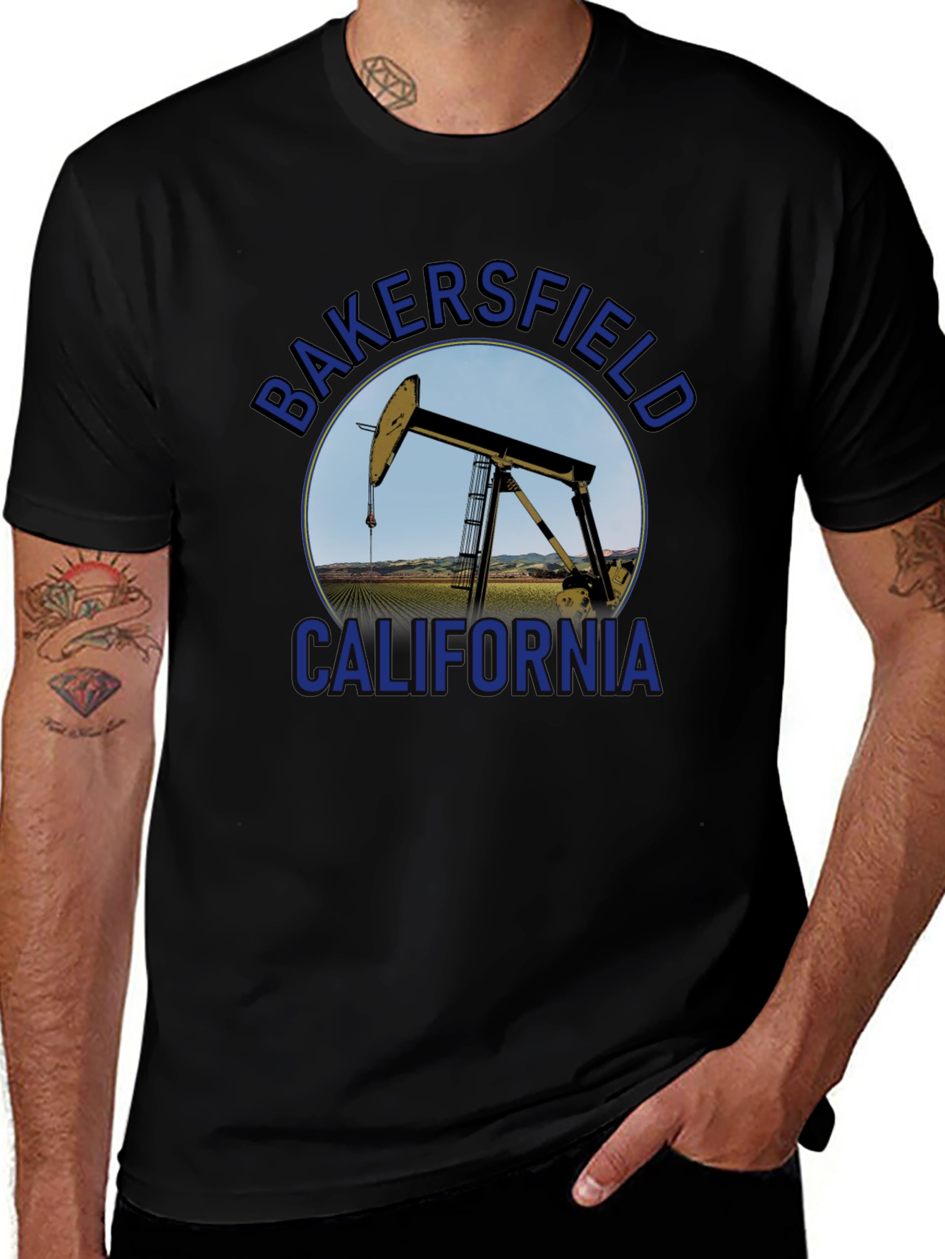 Bakersfield California Oil Rig Graphic Tee