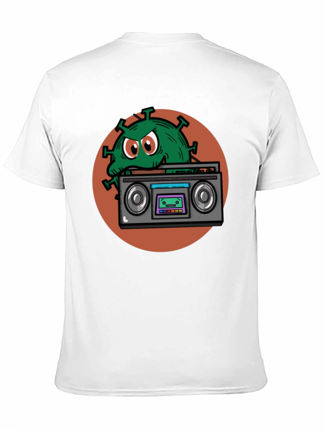 Boombox Virus Graphic Tee - Novelty Black T-Shirt