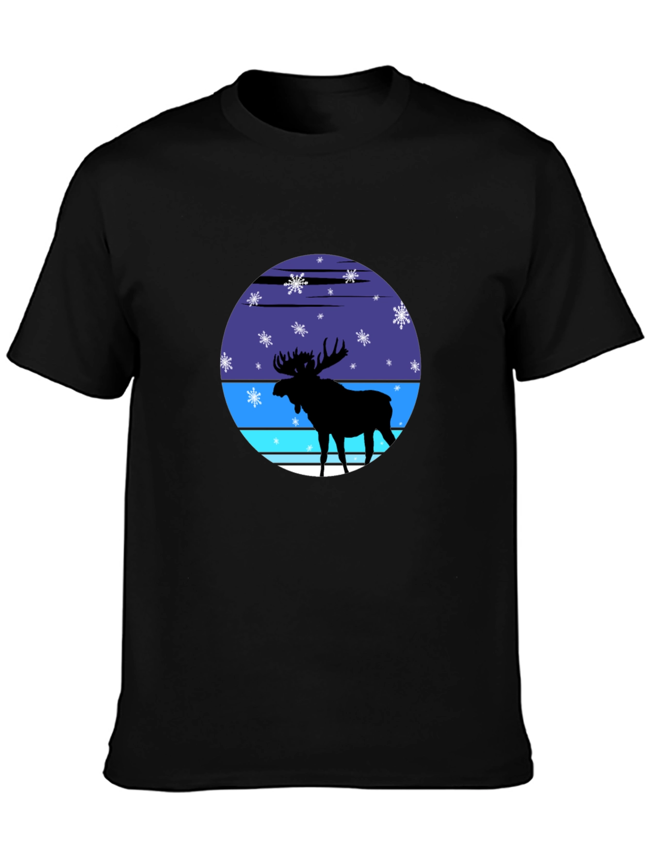 Moose Silhouette Winter Graphic Tee
