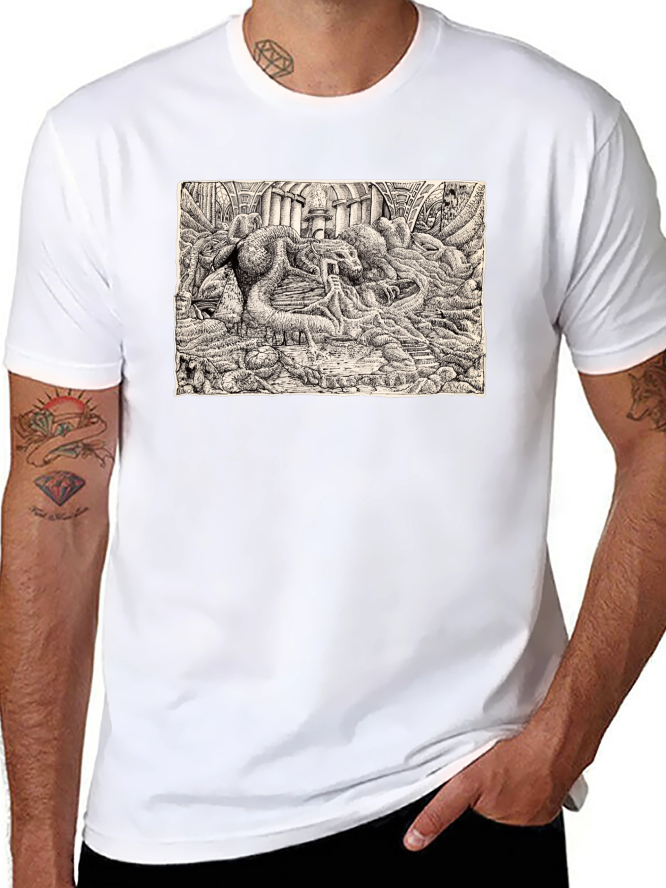 Graphic Dragon Art Black T-Shirt