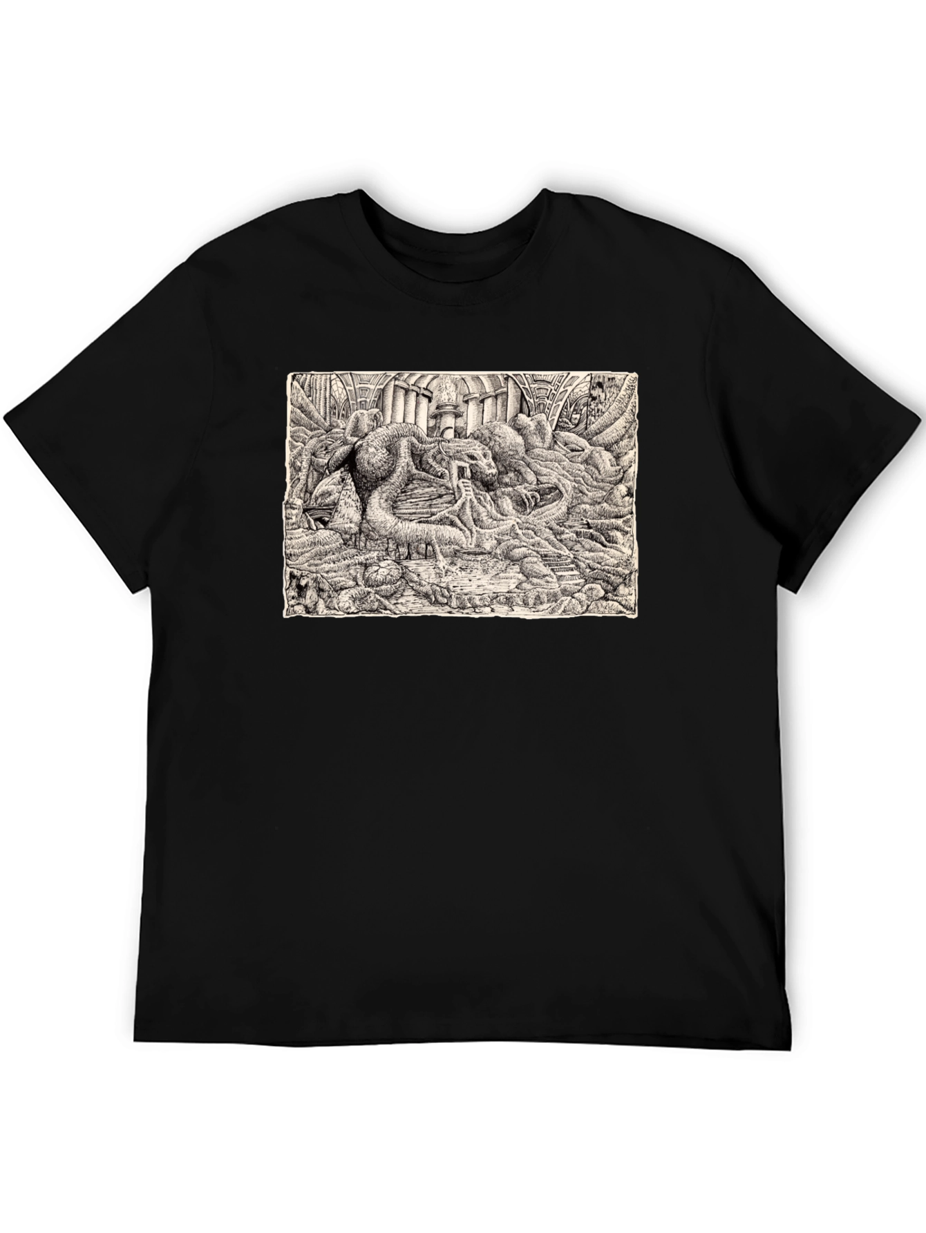 Graphic Dragon Art Black T-Shirt