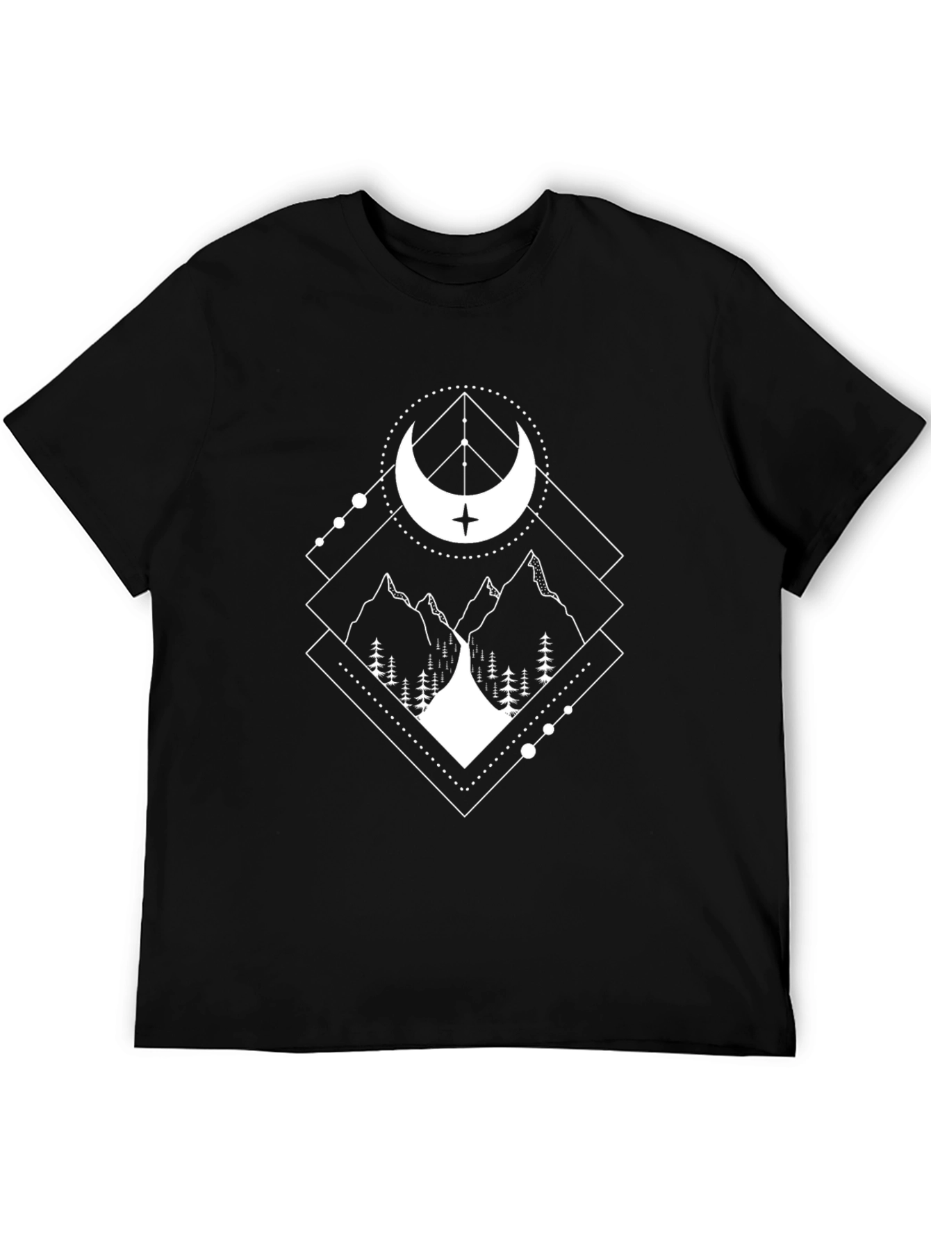 Geometric Mountain Moon Graphic Tee