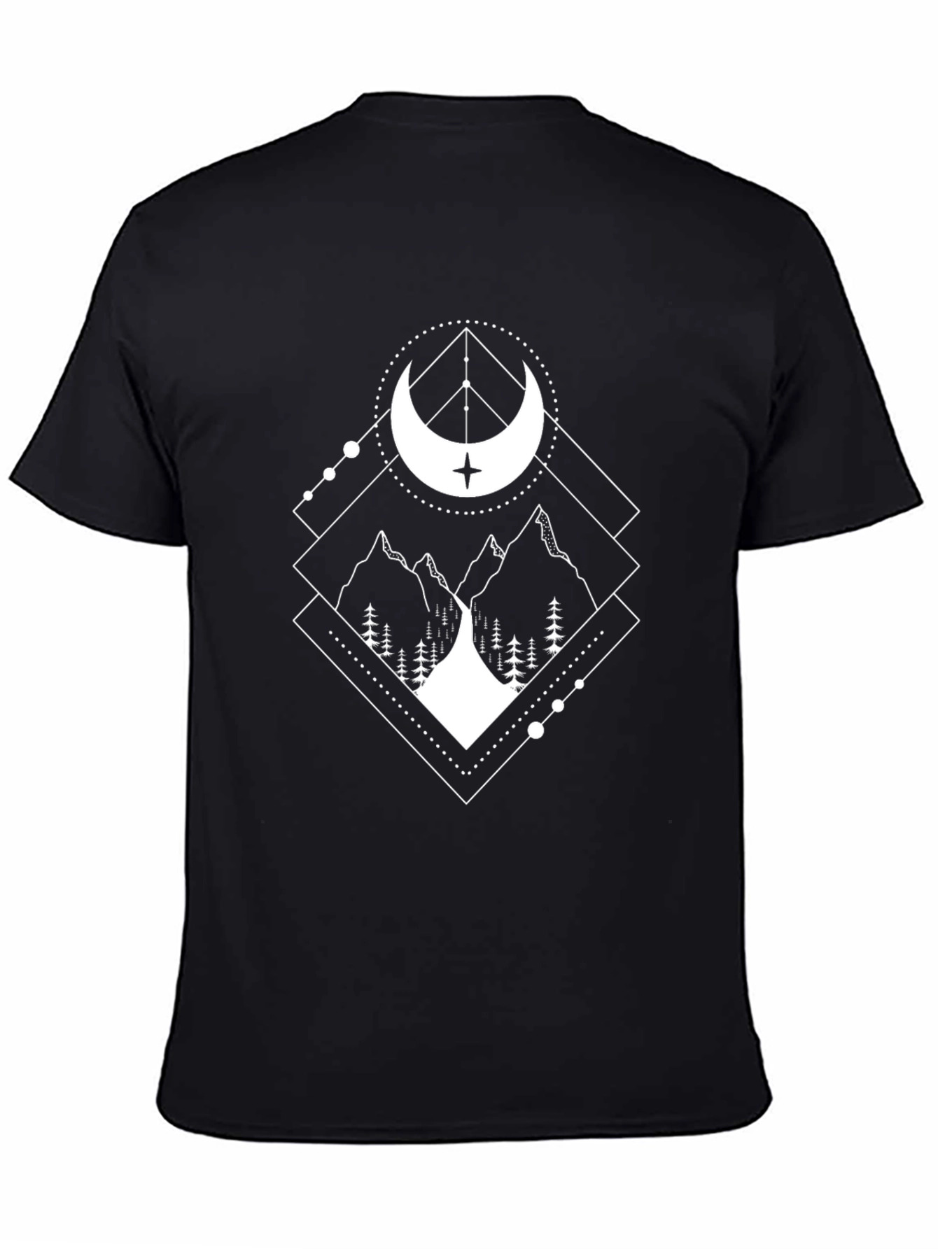 Geometric Mountain Moon Graphic Tee