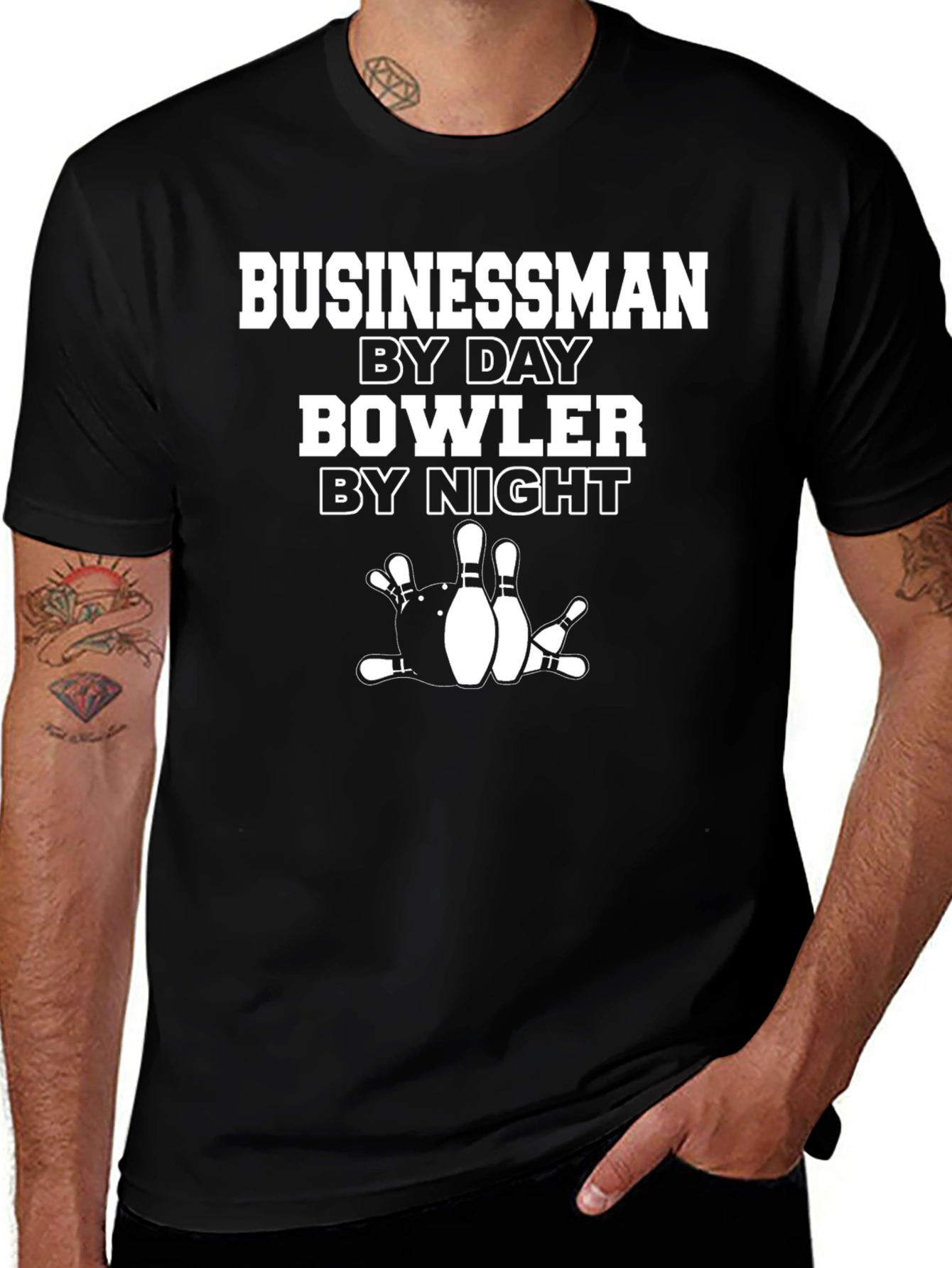 Businessman By Day Bowler By Night Graphic T-Shirt