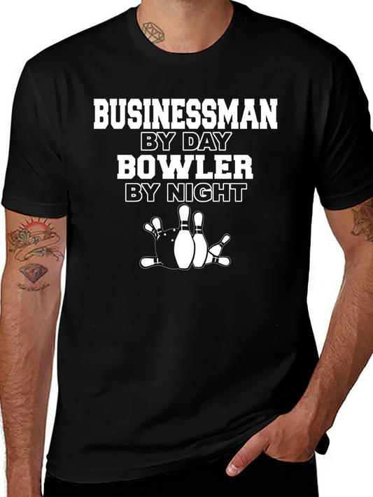 Businessman By Day Bowler By Night Graphic T-Shirt