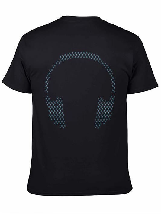 LED Headphones Black T-Shirt