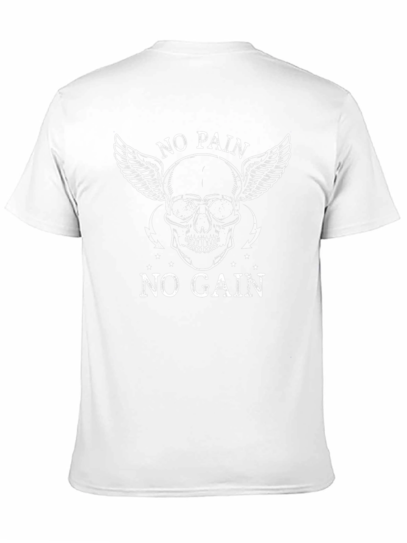 No Pain No Gain Skull Graphic T-Shirt