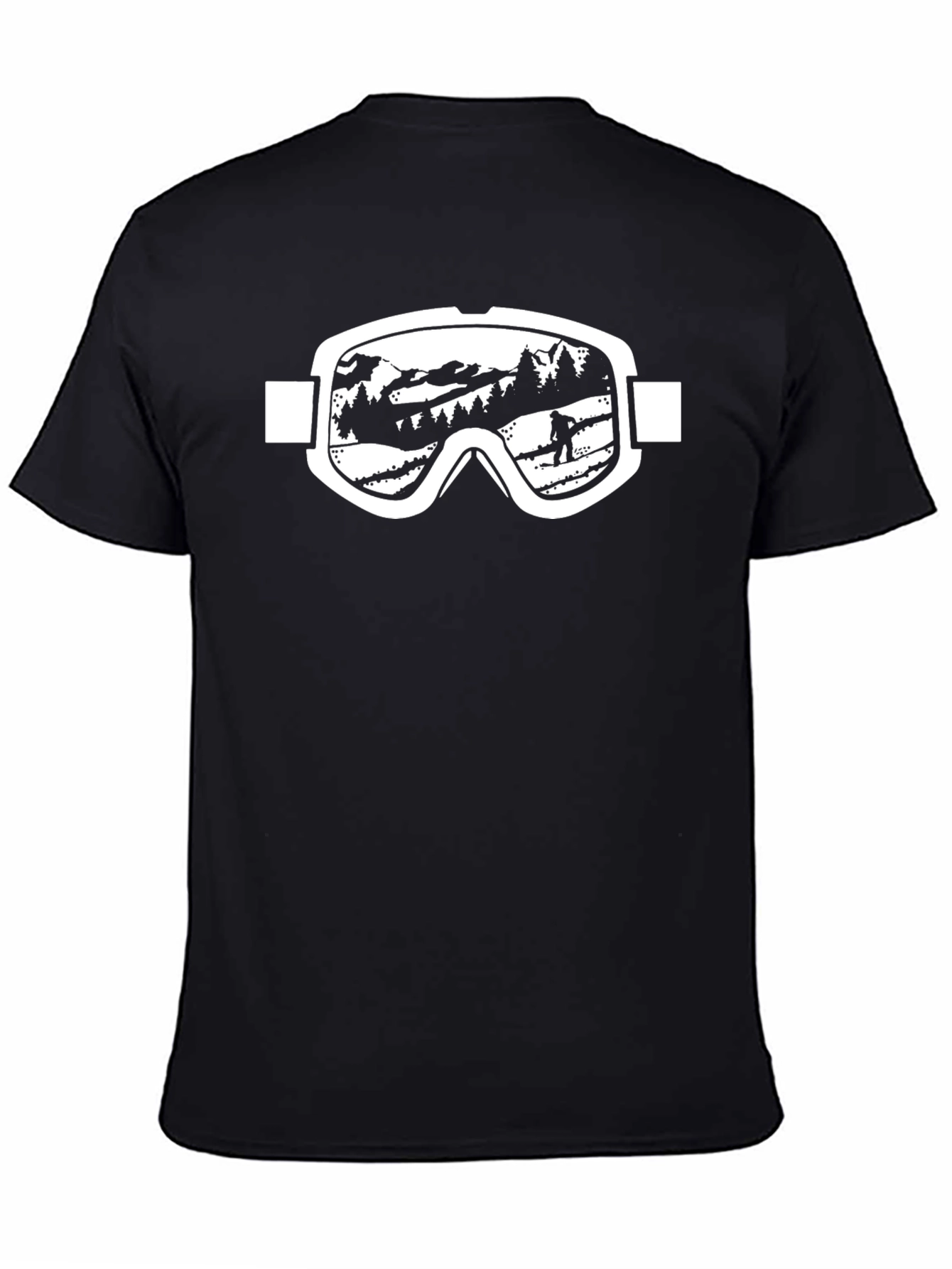 Ski Goggles Mountain Scene Black Tee