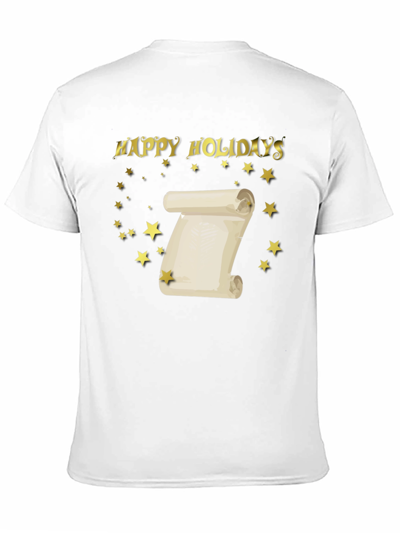 Happy Holidays Scroll Black T-Shirt
