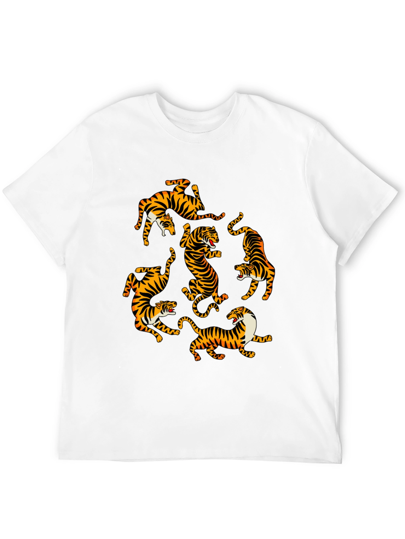 Tiger Graphic Print Crew Neck T-Shirt