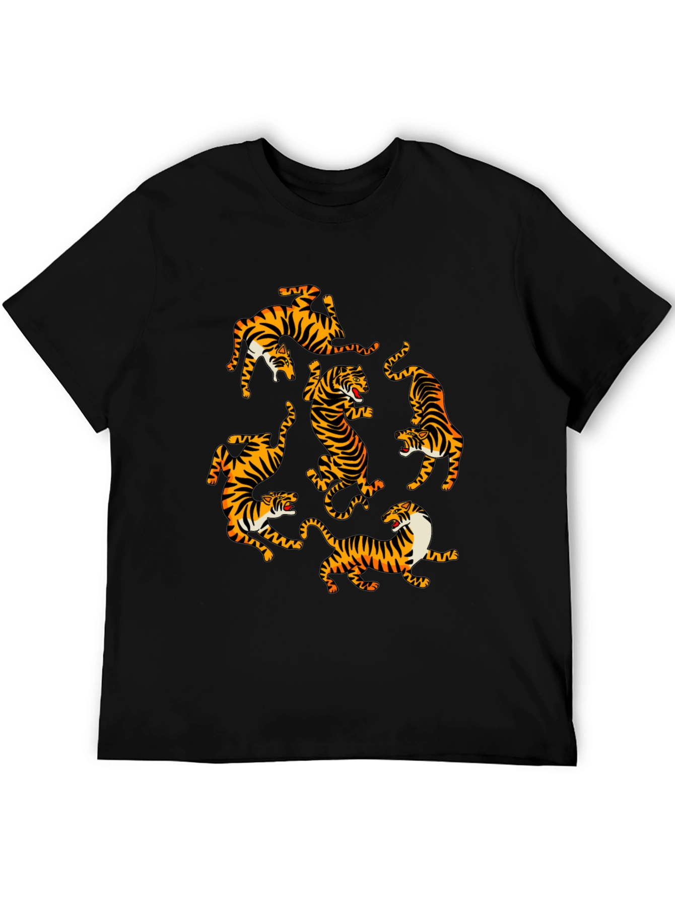 Tiger Graphic Print Crew Neck T-Shirt