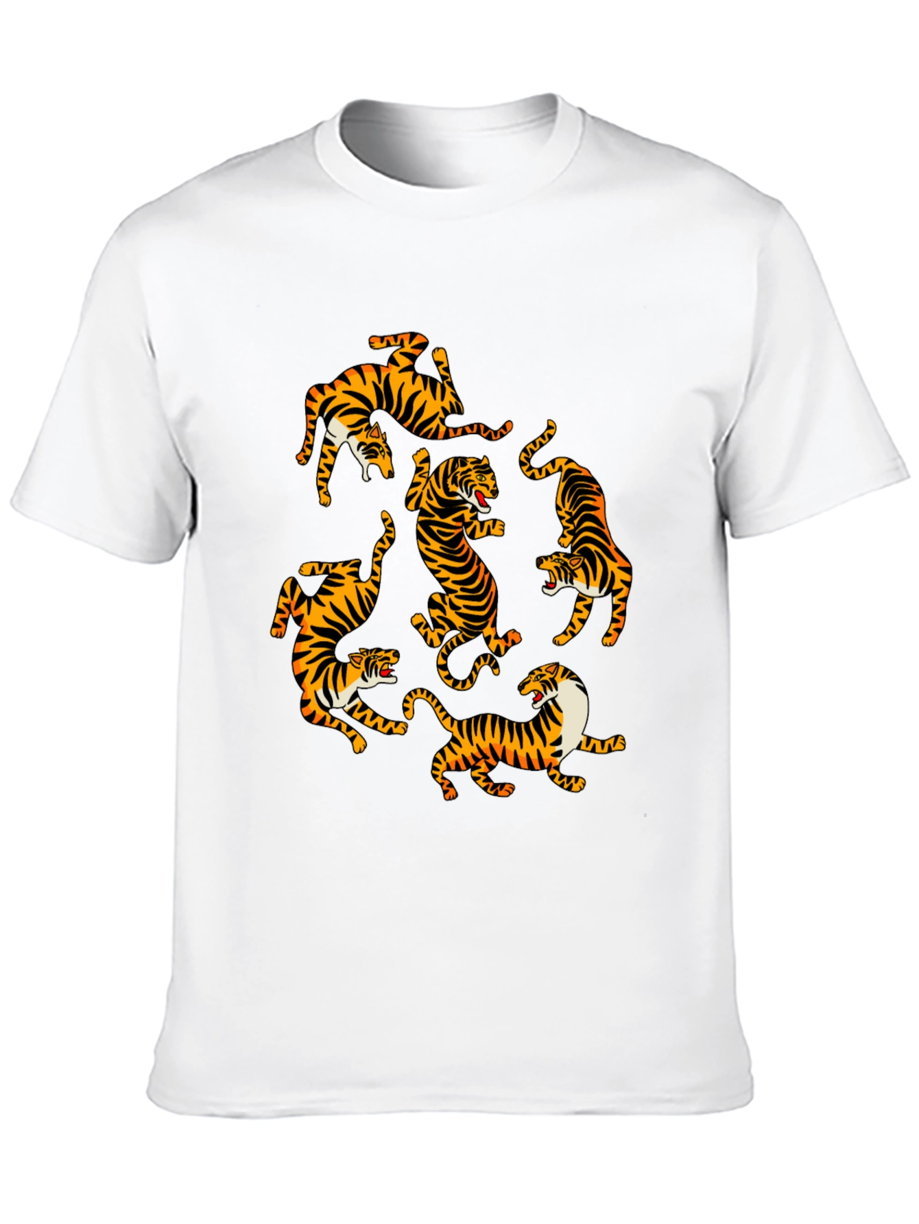 Tiger Graphic Print Crew Neck T-Shirt