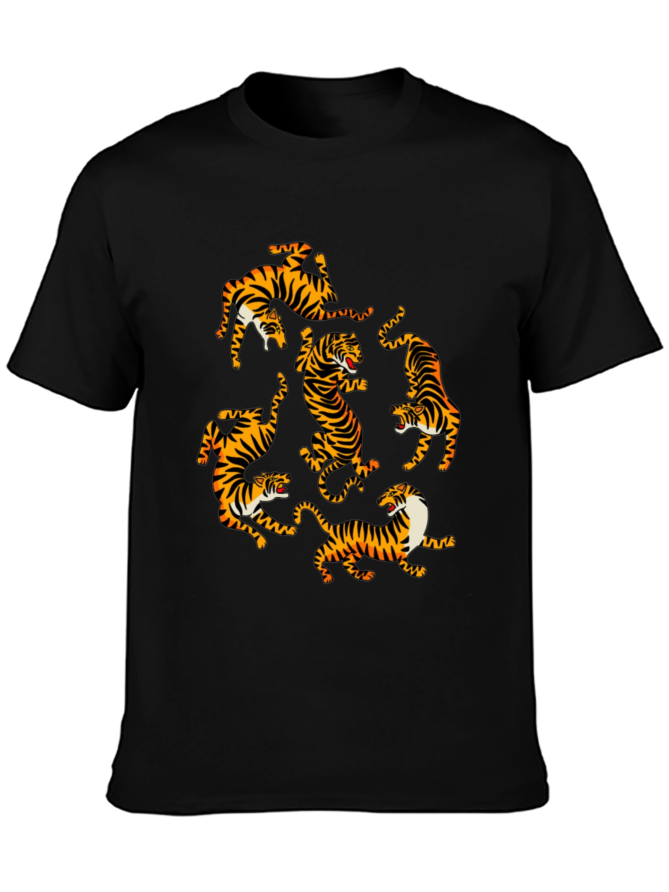Tiger Graphic Print Crew Neck T-Shirt