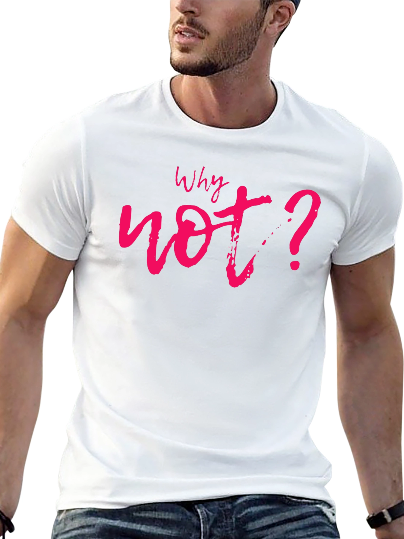Why Not? Black Crew Neck T-Shirt