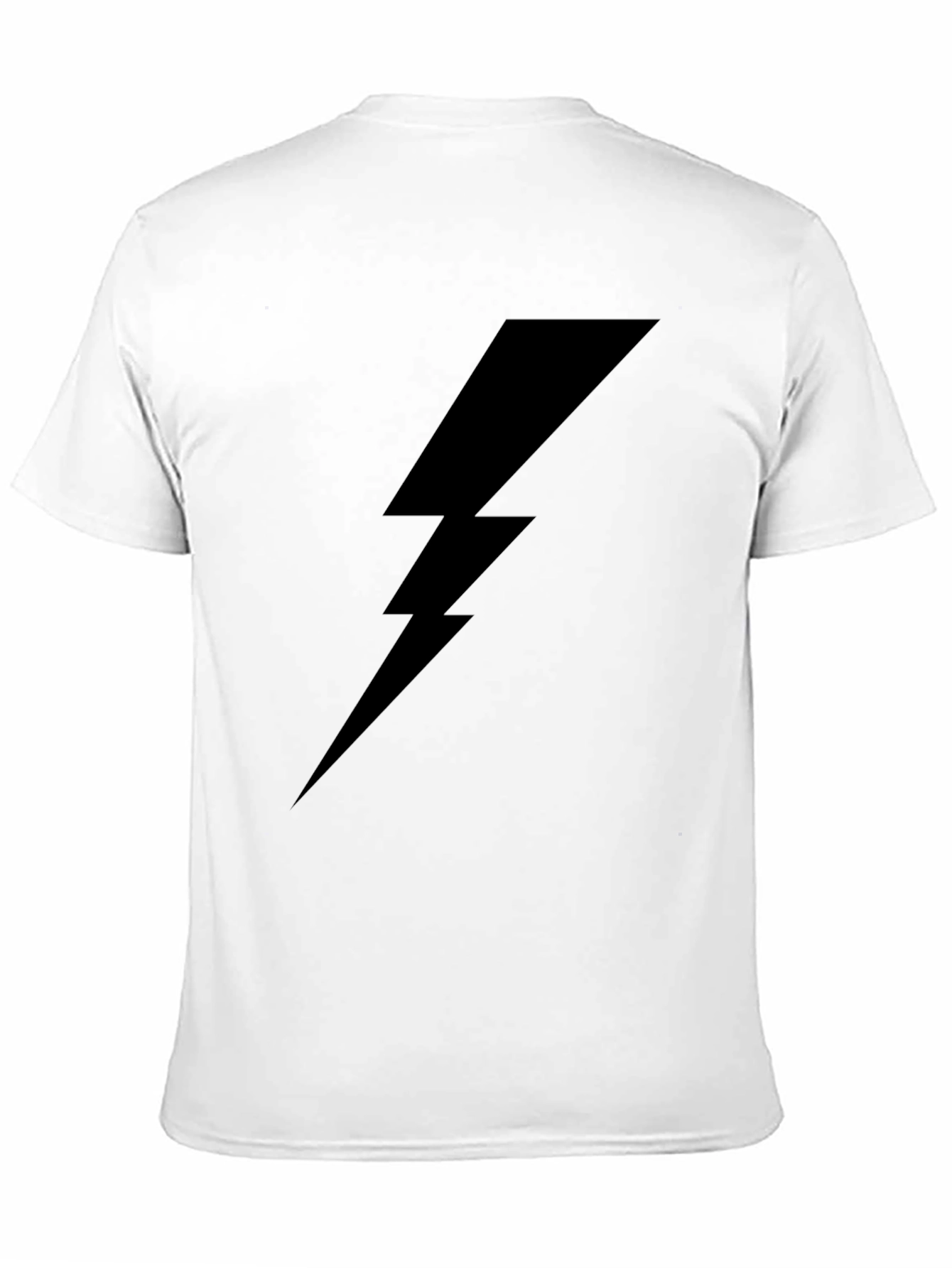 Bold Lightning Bolt Graphic Tee - Black Cotton T-Shirt
