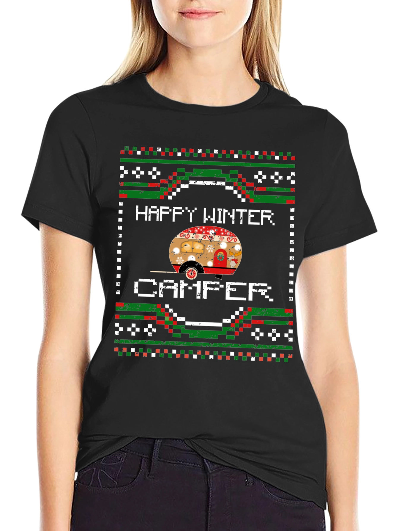 Happy Winter Camper Graphic T-Shirt