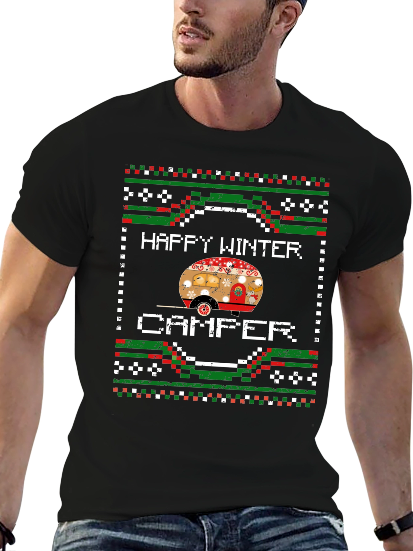 Happy Winter Camper Graphic T-Shirt