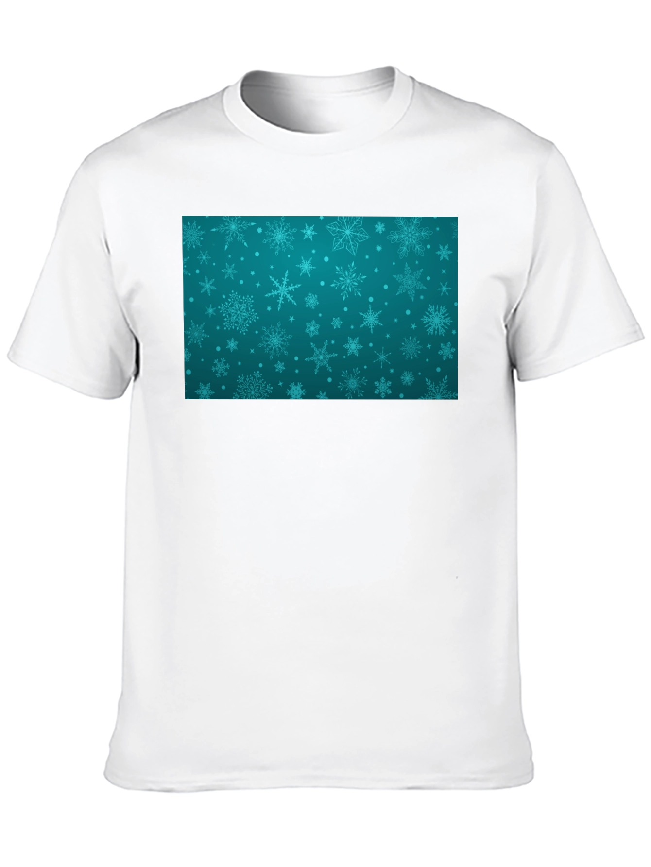 Snowflake Pattern Black T-Shirt