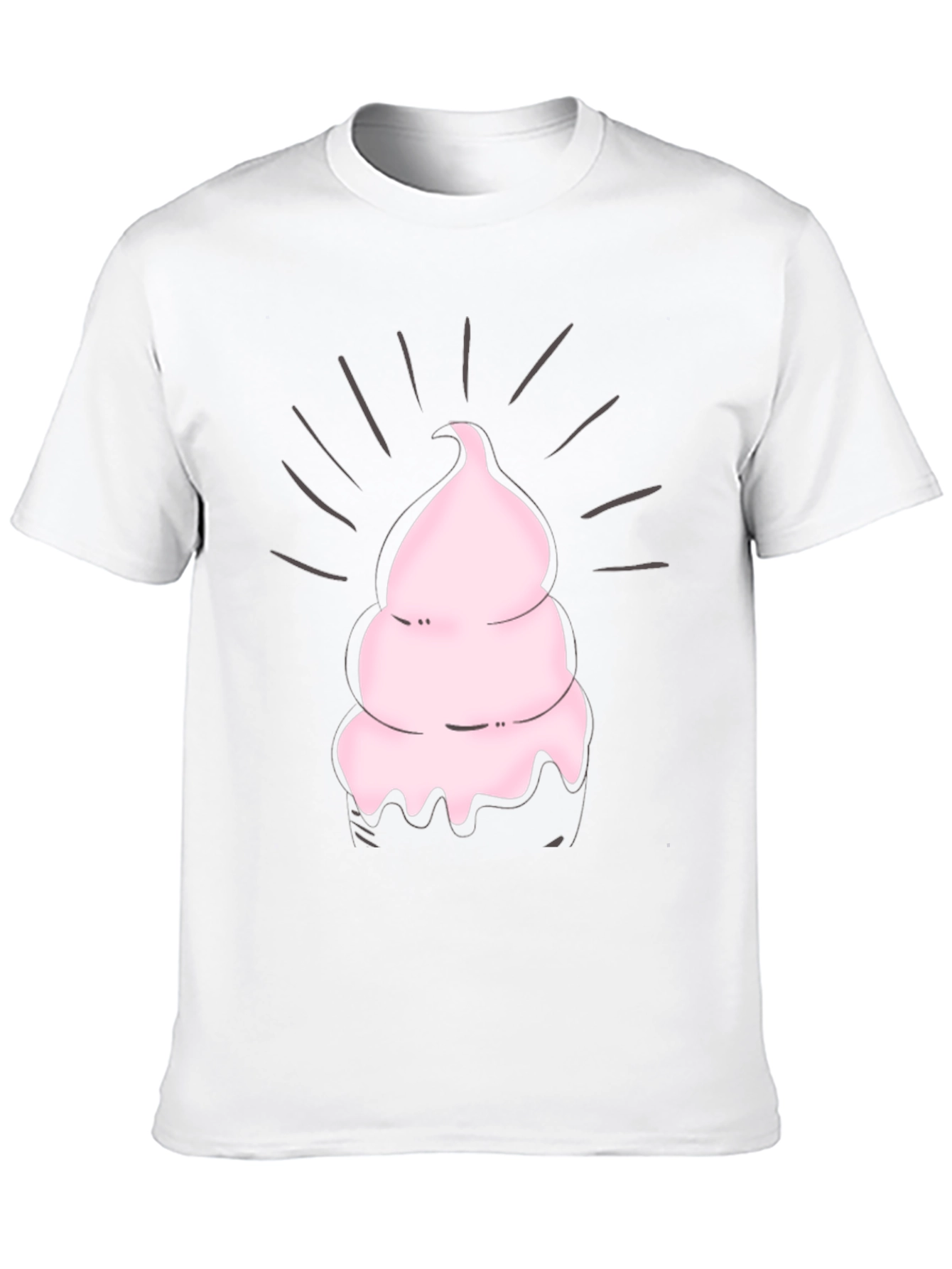 Pink Ice Cream Graphic Black Tee