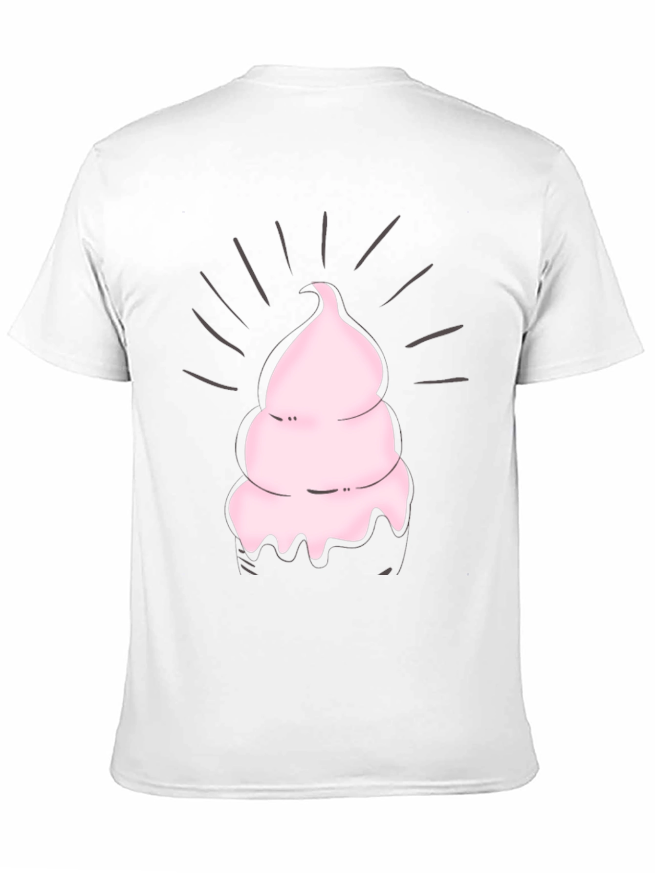 Pink Ice Cream Graphic Black Tee