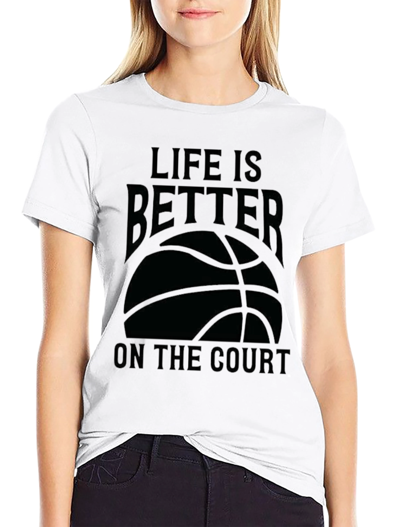 Life is Better on the Court - Black T-Shirt