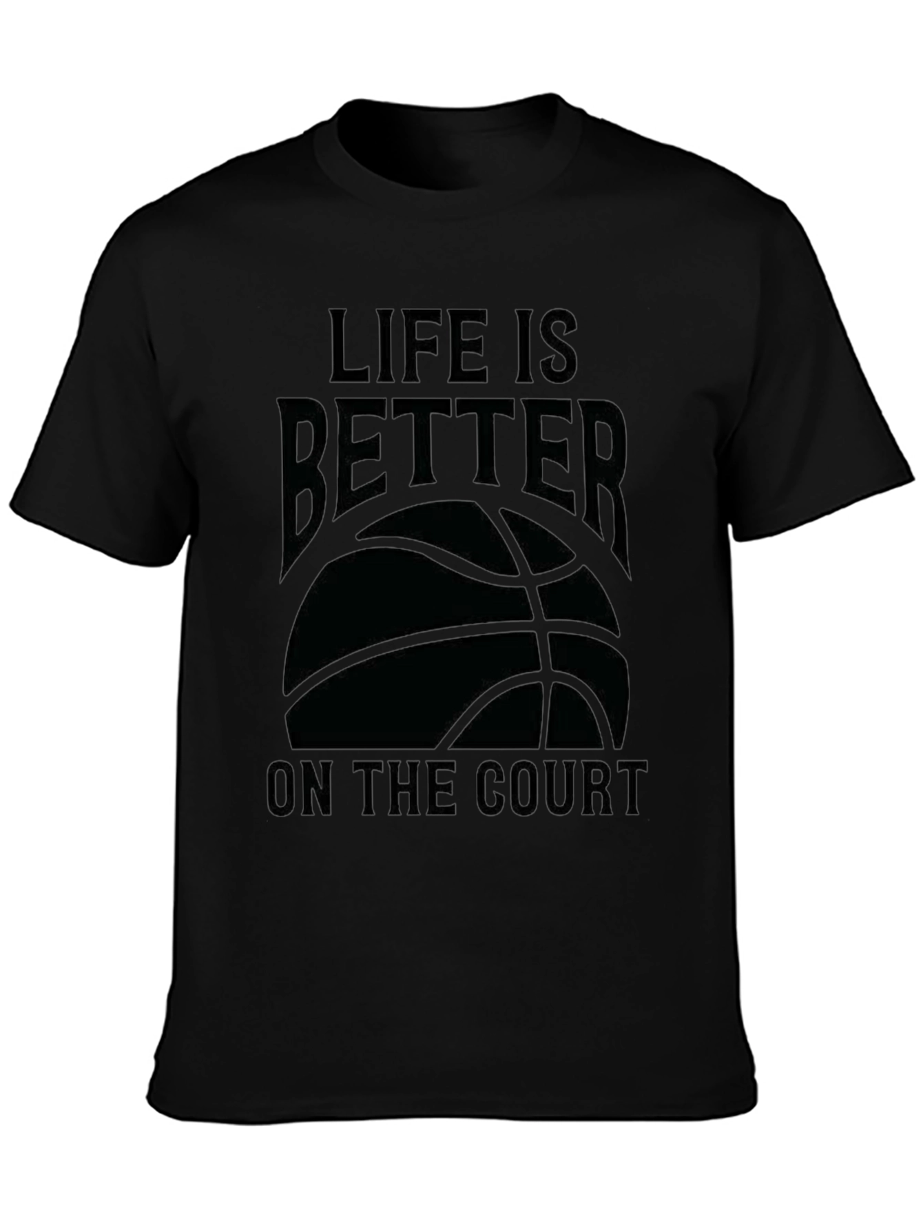 Life is Better on the Court - Black T-Shirt