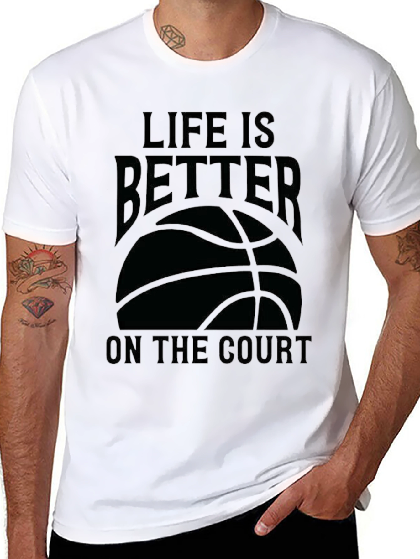 Life is Better on the Court - Black T-Shirt