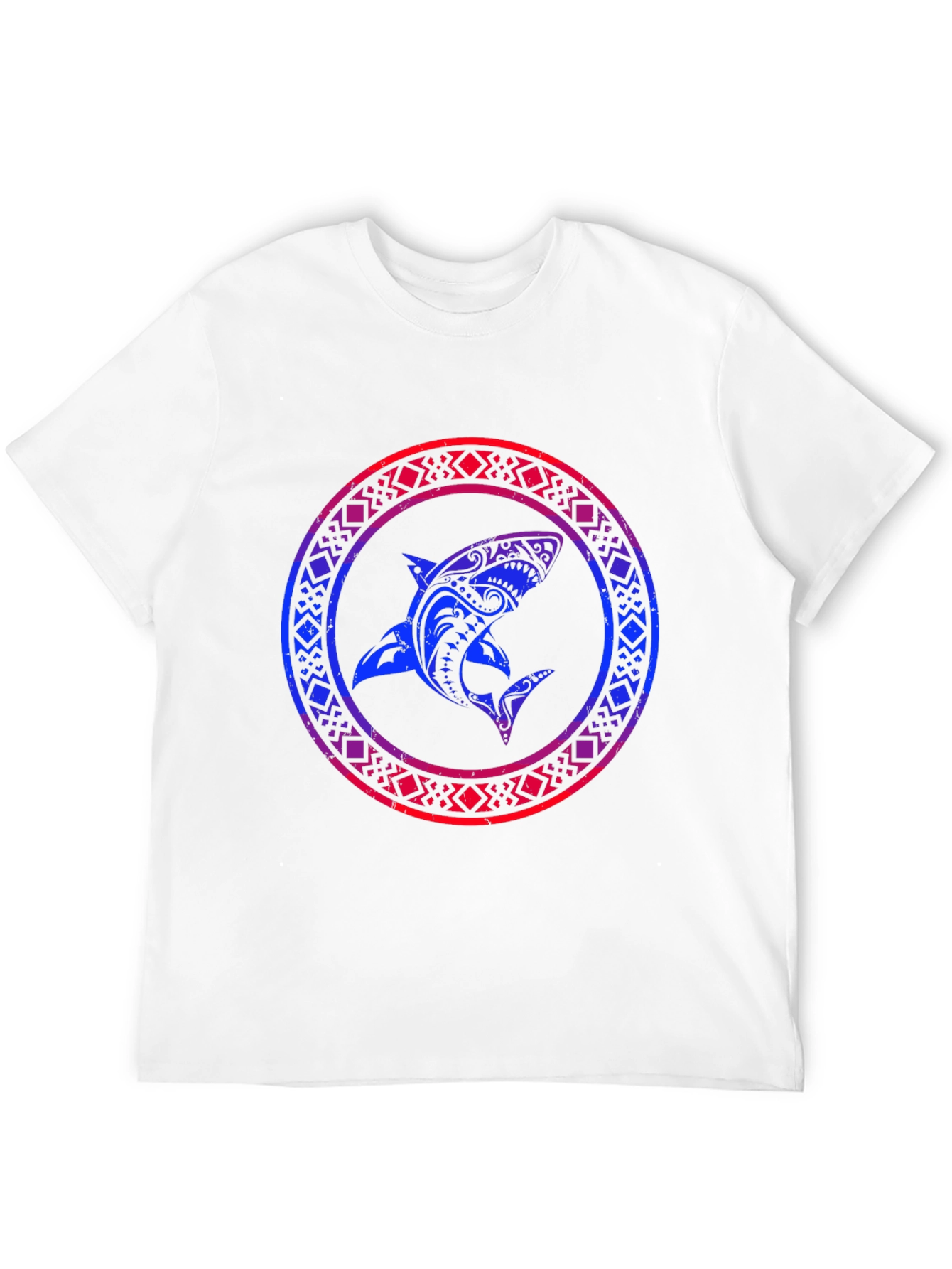 Shark Tribal Art Black T-Shirt