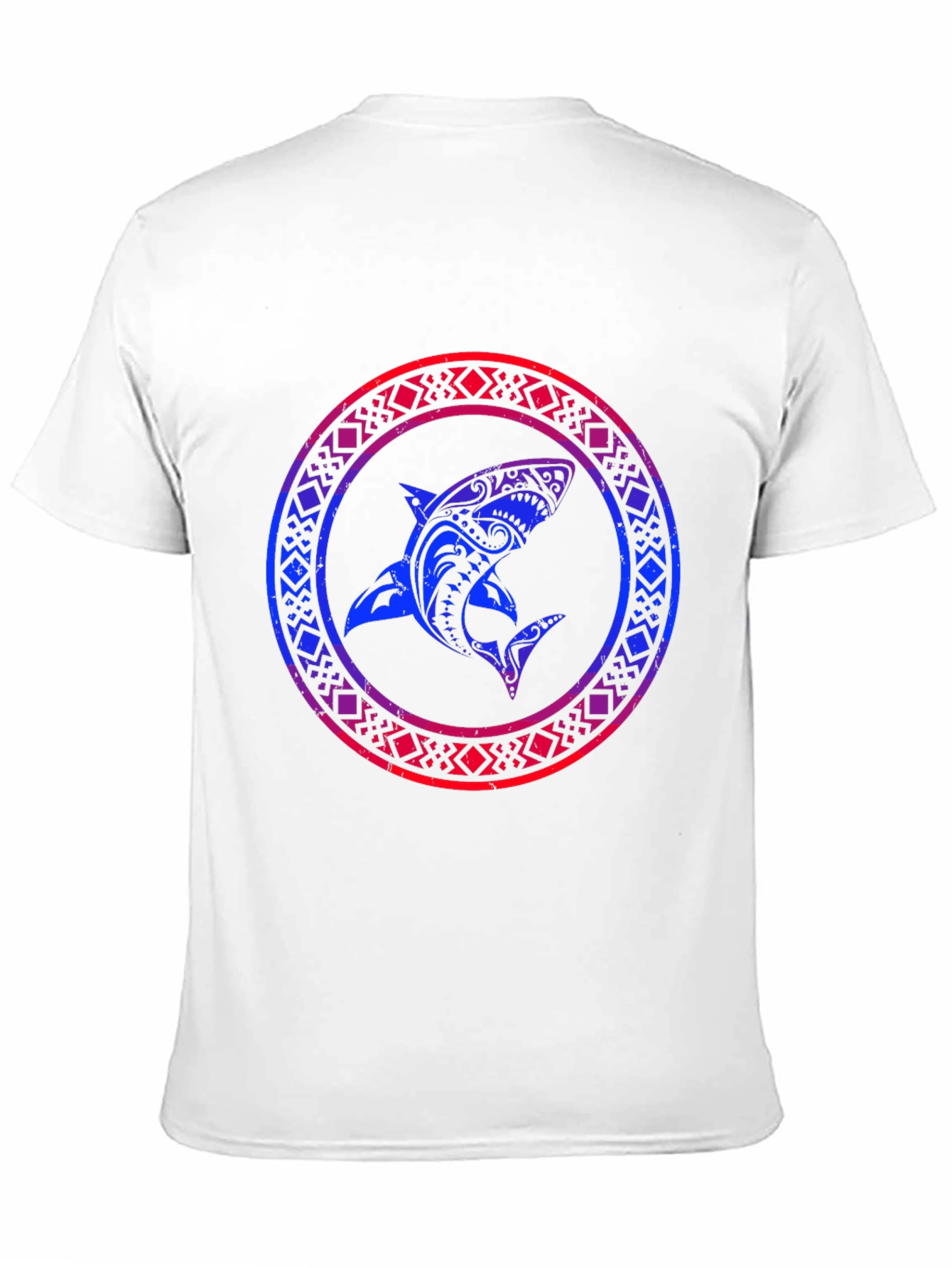 Shark Tribal Art Black T-Shirt