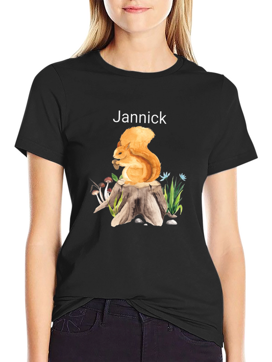 Squirrel Stump Black T-Shirt - Jannick