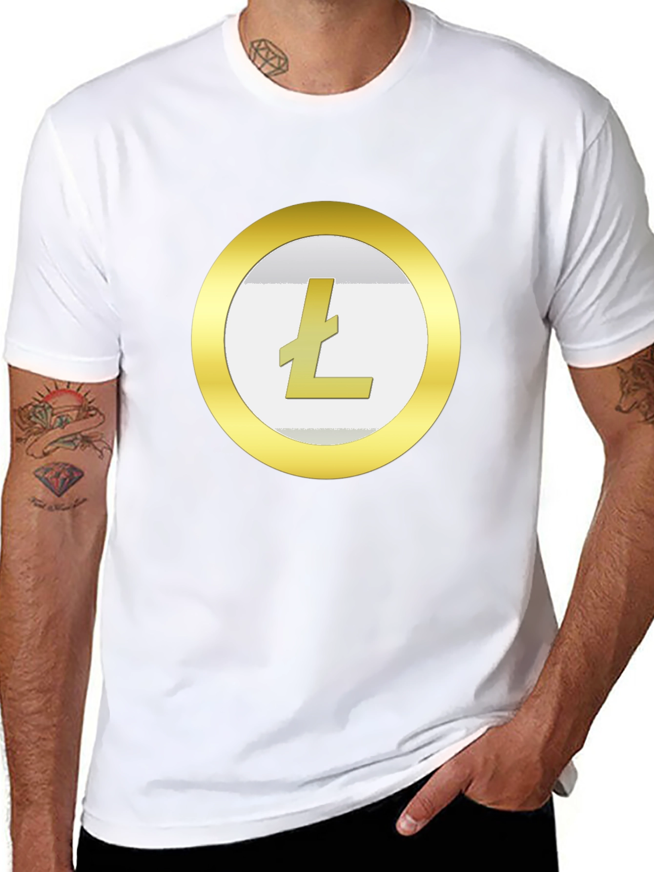Litecoin Crypto T-Shirt - Gold Coin Design