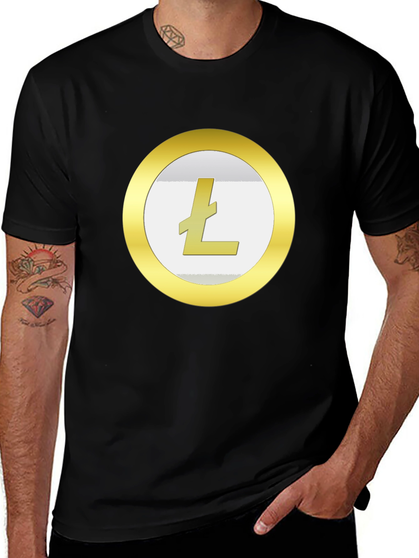 Litecoin Crypto T-Shirt - Gold Coin Design