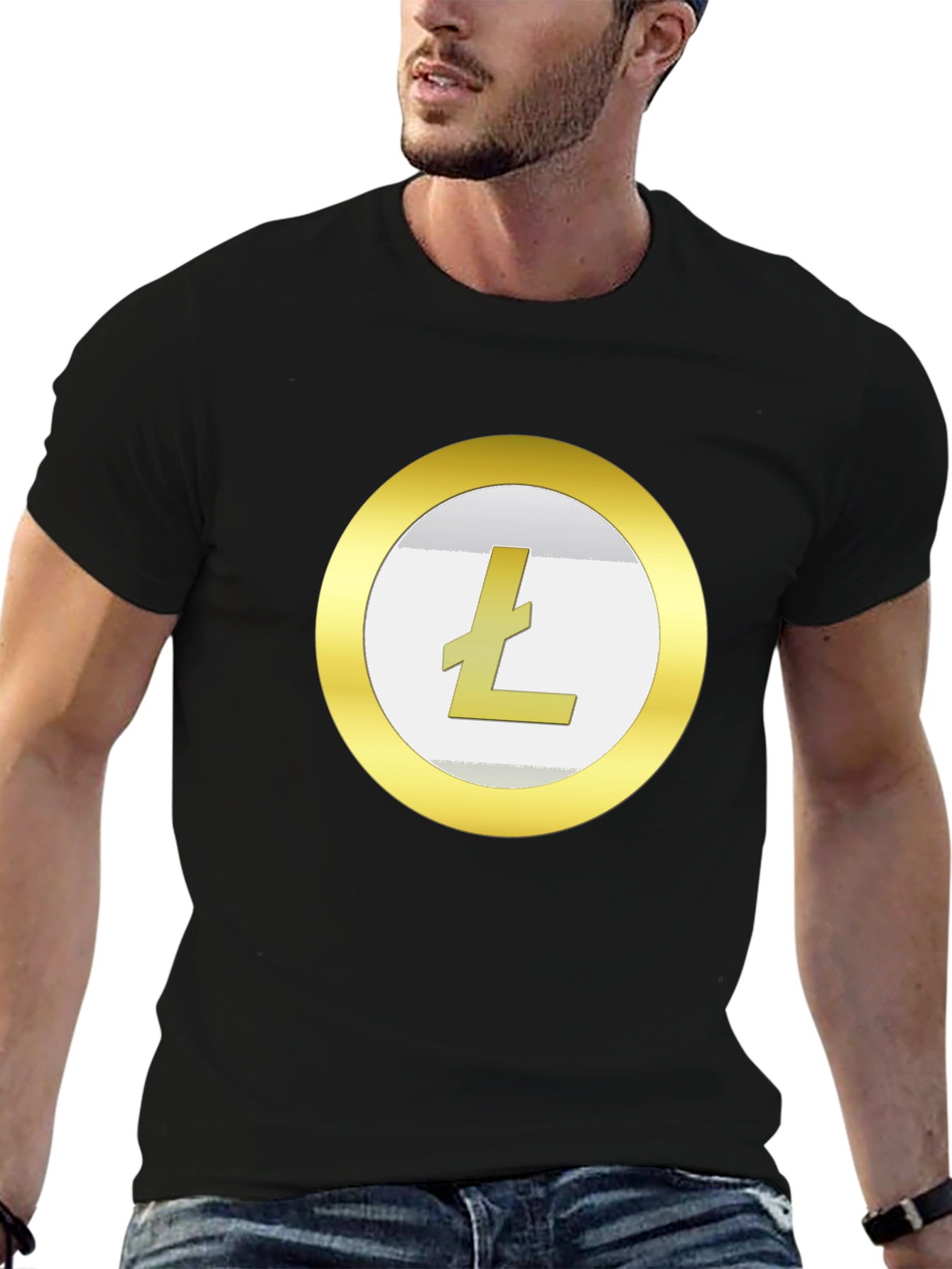 Litecoin Crypto T-Shirt - Gold Coin Design