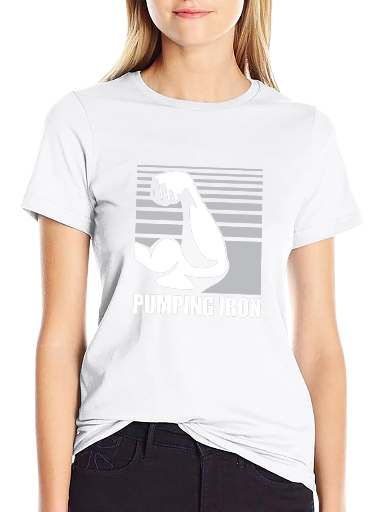 Pumping Iron Graphic Tee - Black Cotton Gym Shirt