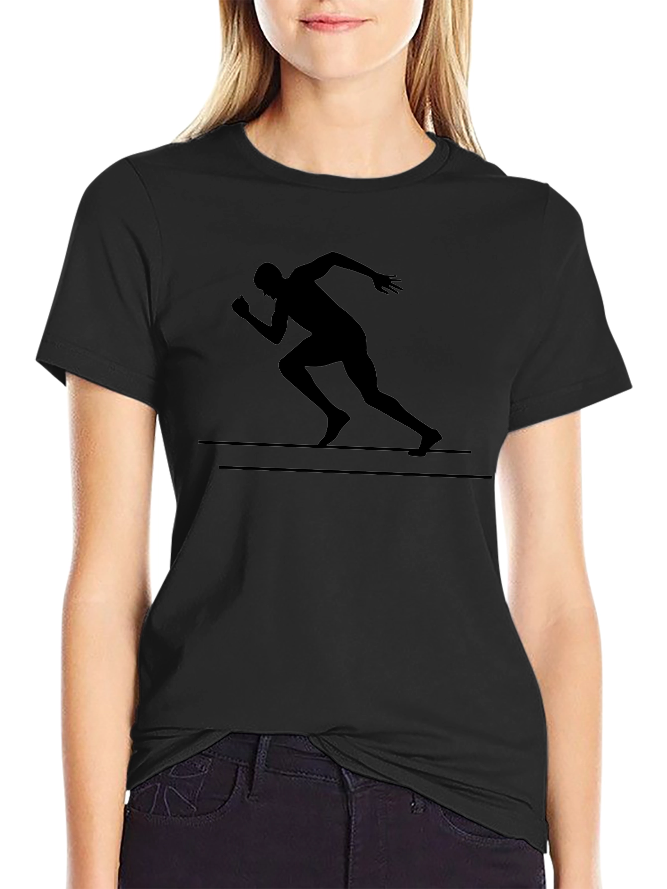 Runner Silhouette Black Graphic T-Shirt