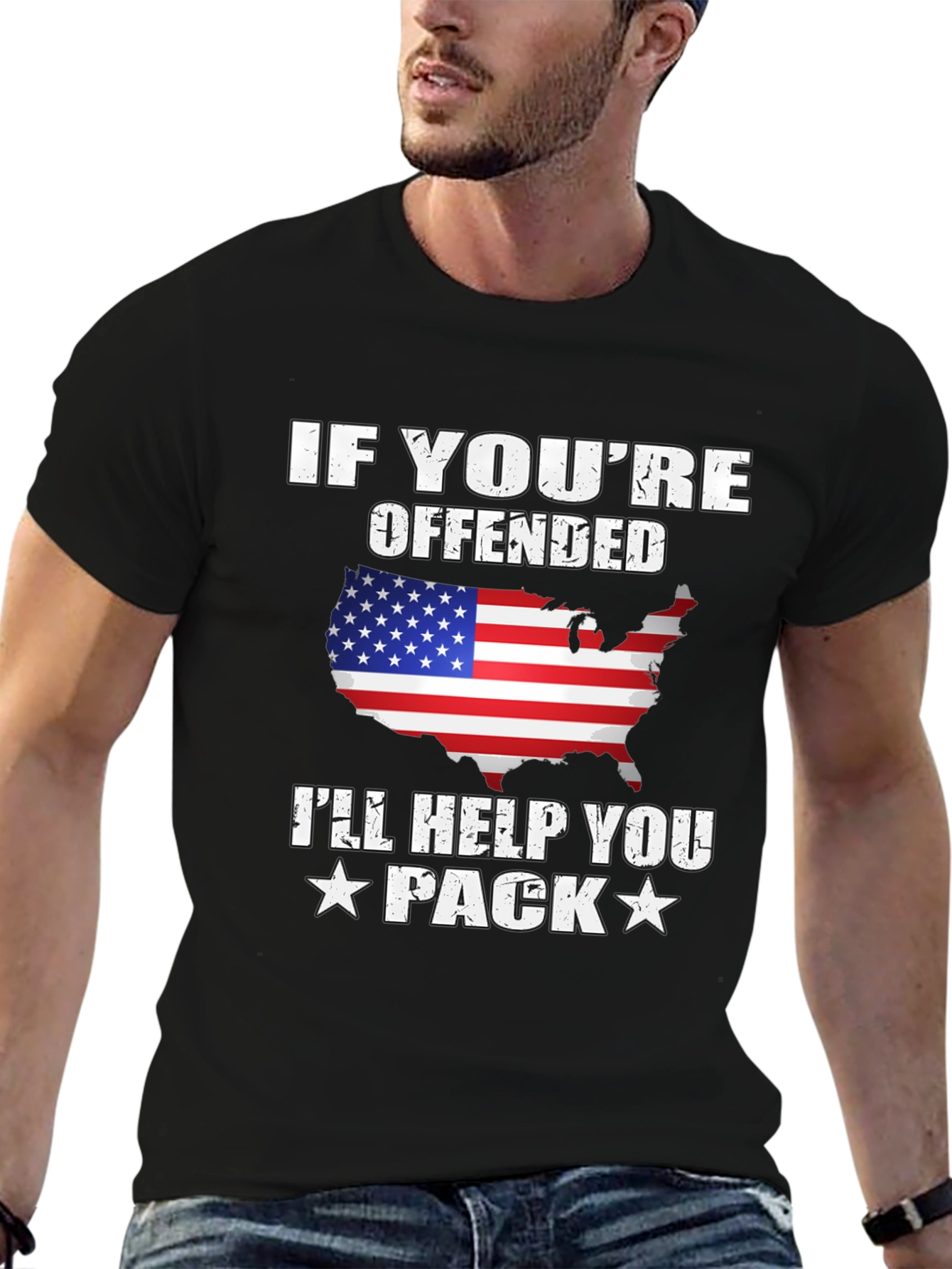 Offended? Ill Help You Pack USA Flag T-Shirt