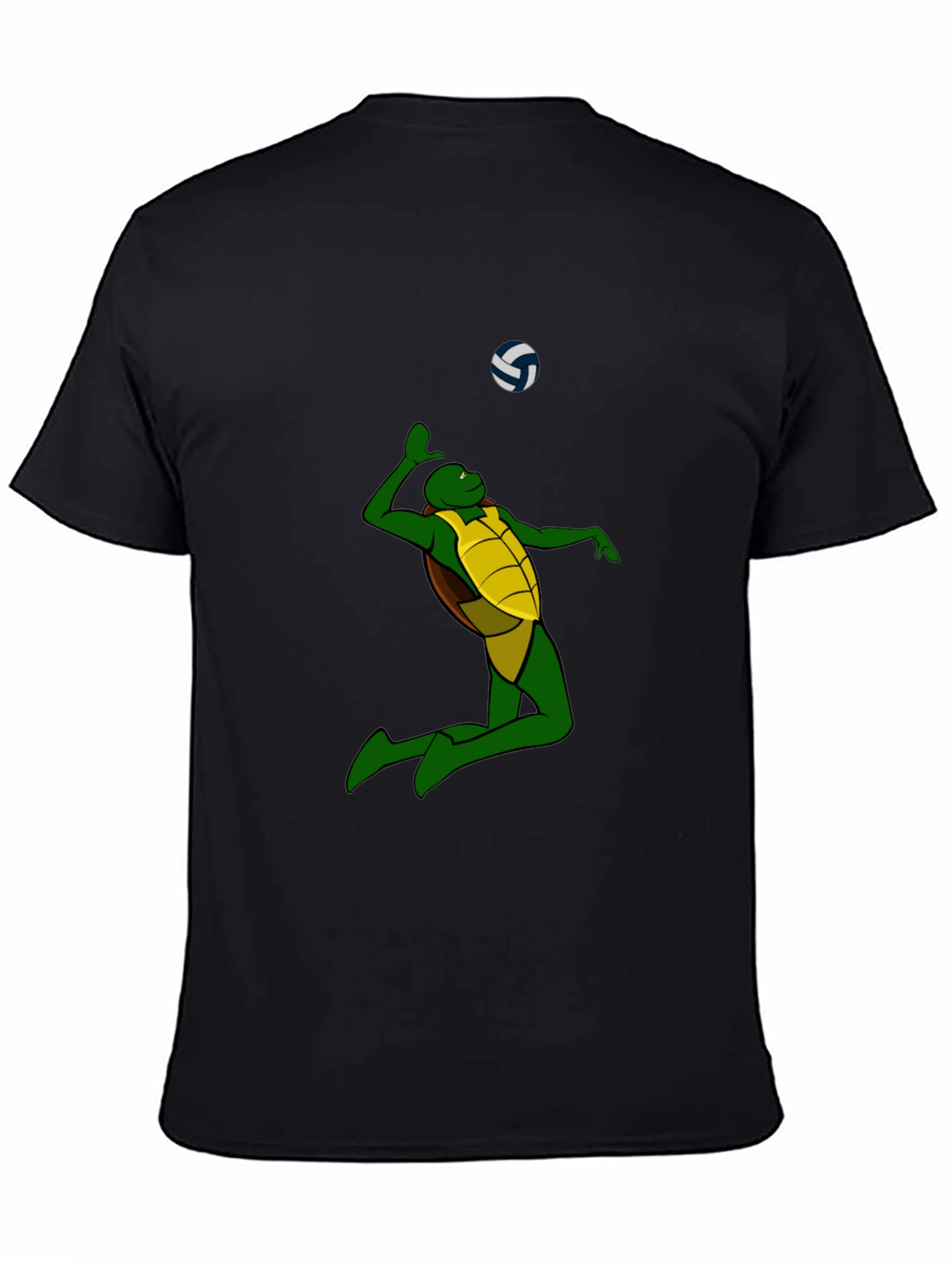 Turtle Volleyball Graphic T-Shirt - Black