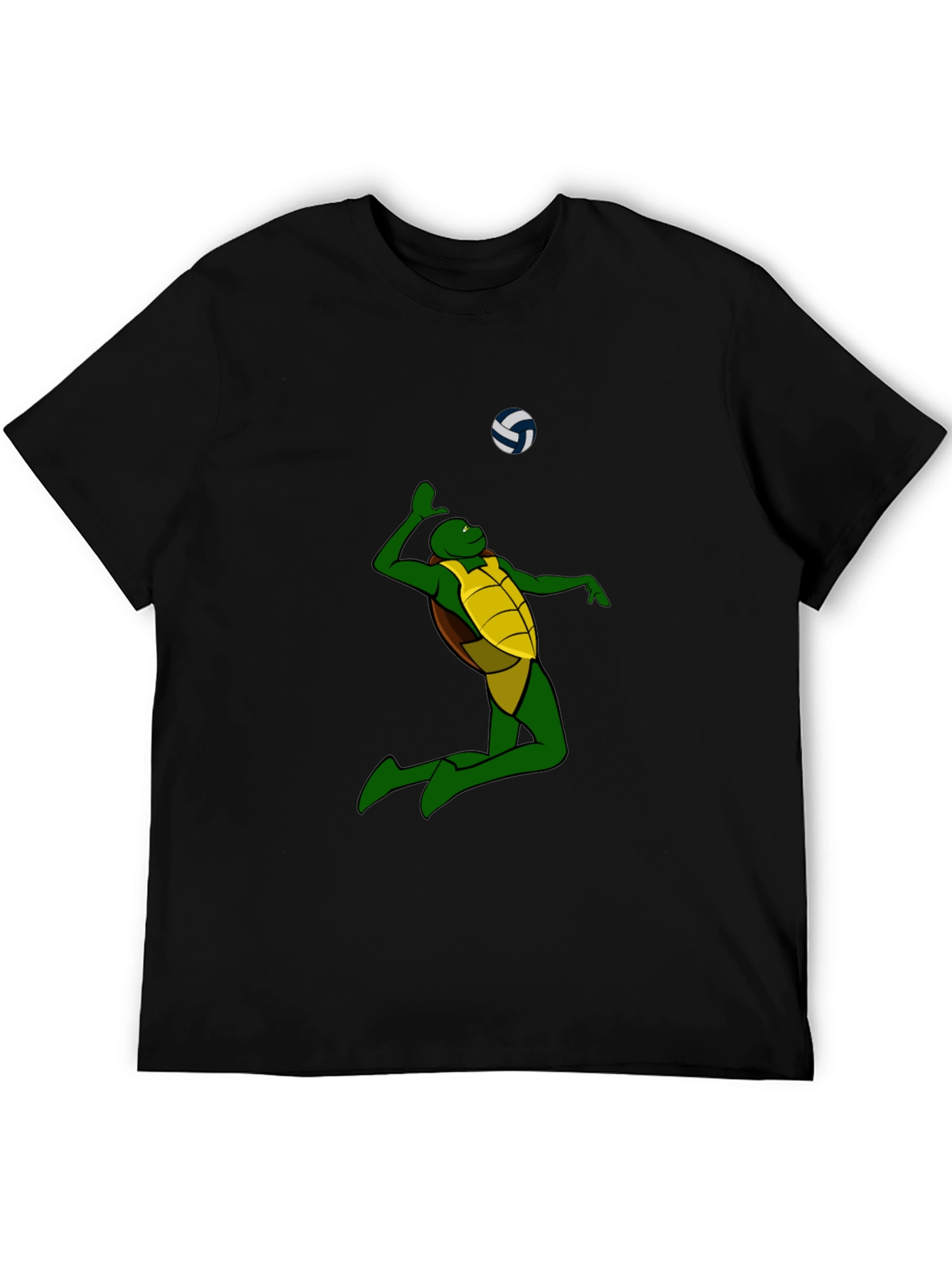 Turtle Volleyball Graphic T-Shirt - Black