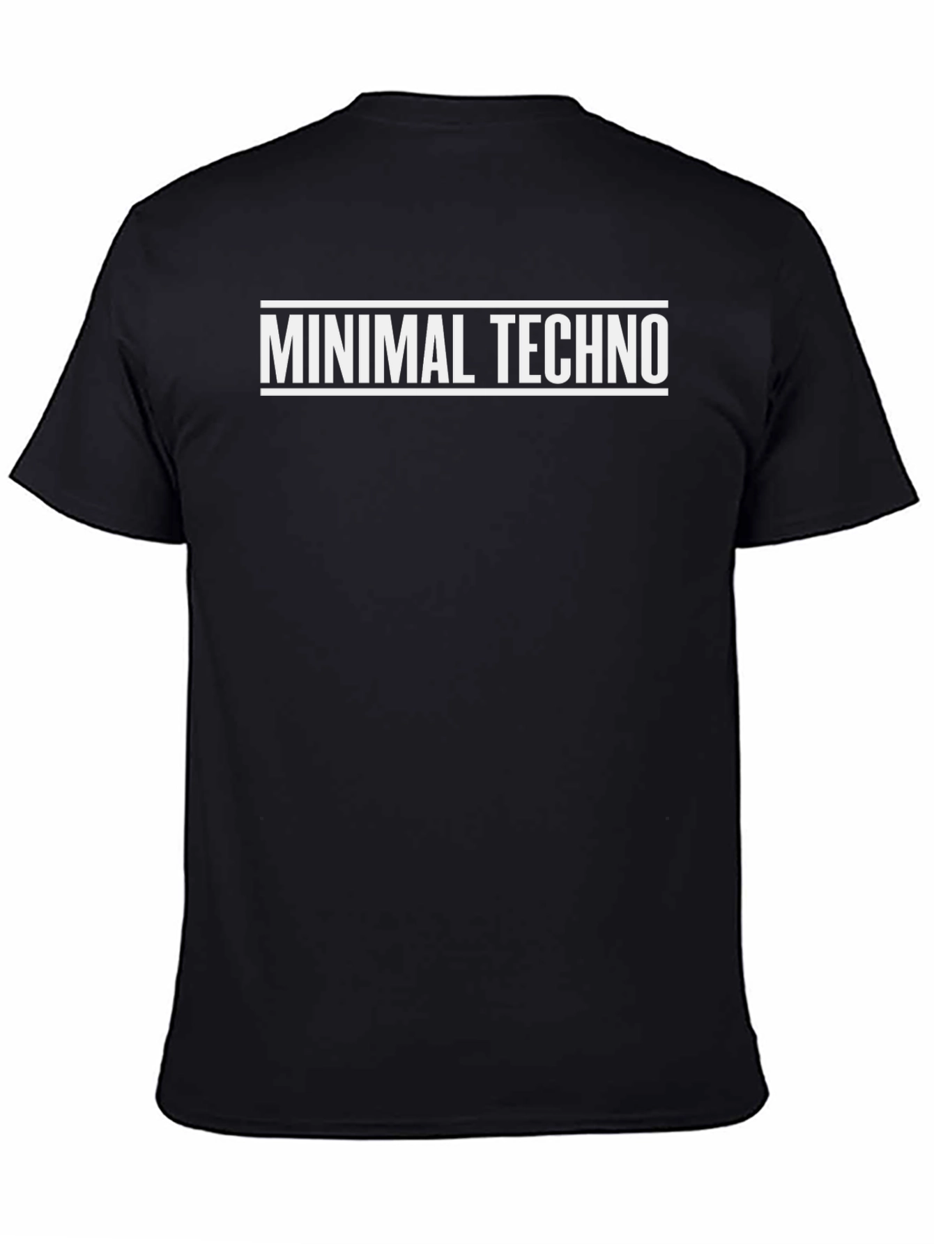 Minimal Techno Graphic Tee - Black Cotton T-Shirt
